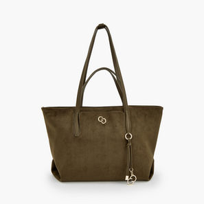 Celeste Suede Tote Bag with Metallic Charm-women-image-1
