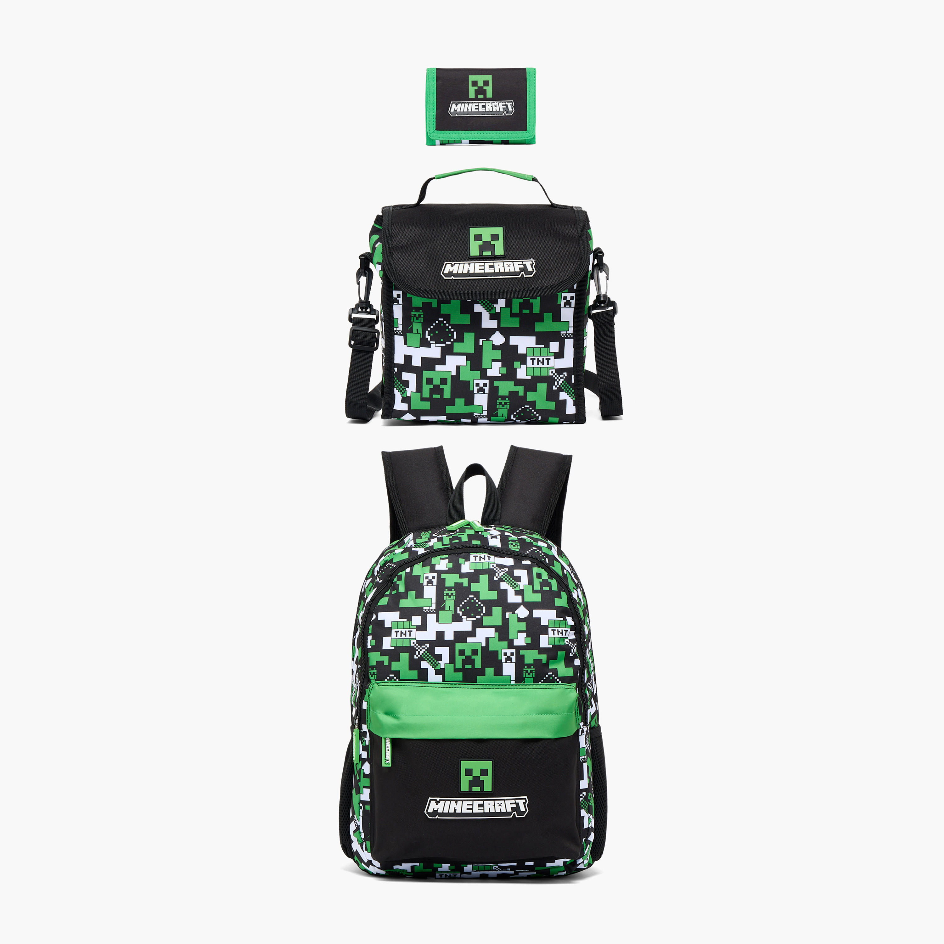 Minecraft Pixelated Print 3-Piece School Backpack Set for Boys 13 Years+-school-bagsandbackpacks-backpacks-image-2