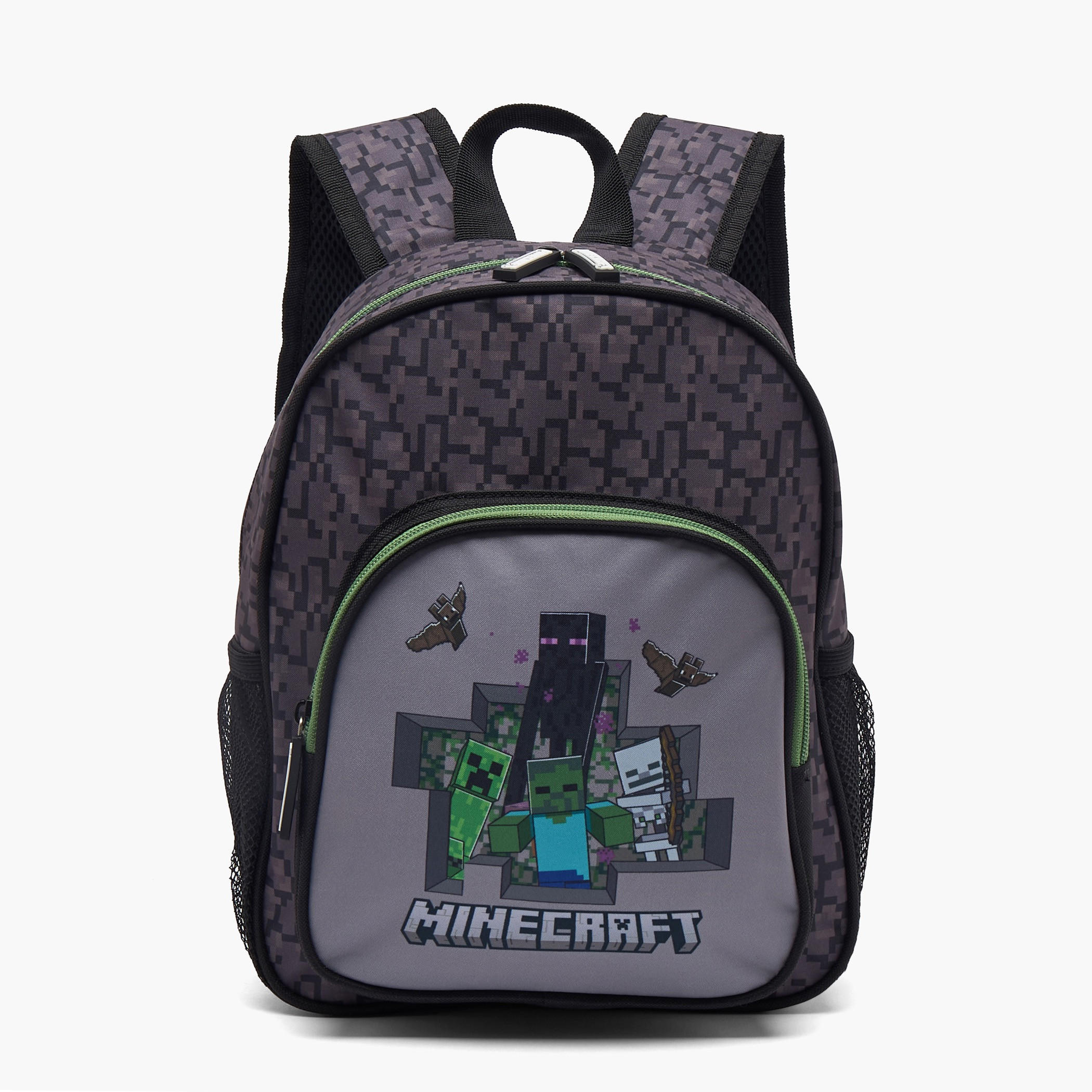 Minecraft Pixelated Print School Backpack for Boys 13 Years+ with Padded Shoulder Straps-boys-accessories-bagsandbackpacks-image-1