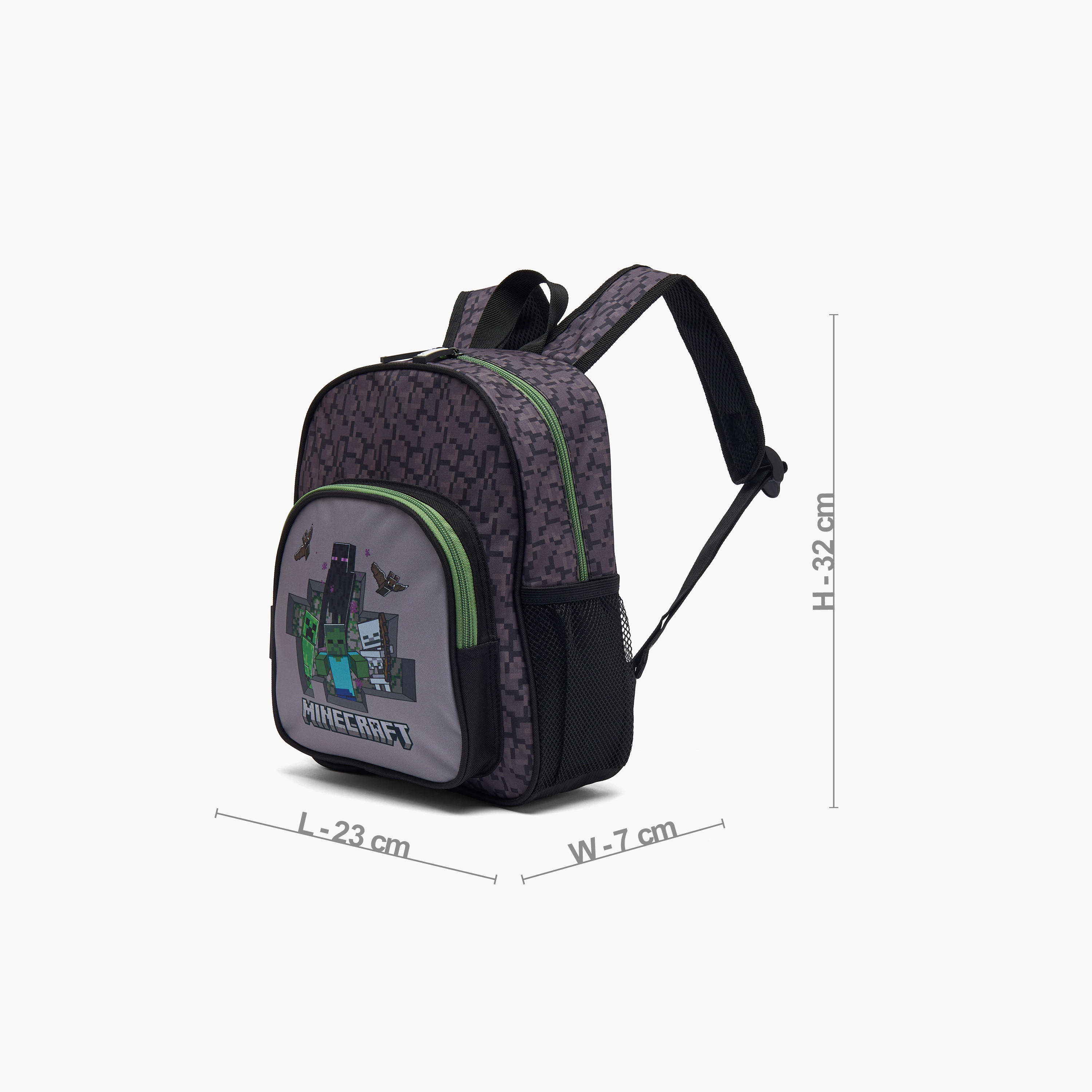 Minecraft Pixelated Print School Backpack for Boys 13 Years+ with Padded Shoulder Straps-boys-accessories-bagsandbackpacks-image-6