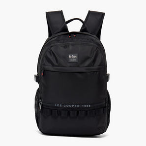 Lee Cooper Logo Print Backpack for Kids 13+ Years with Padded Laptop Sleeve-school-image-1