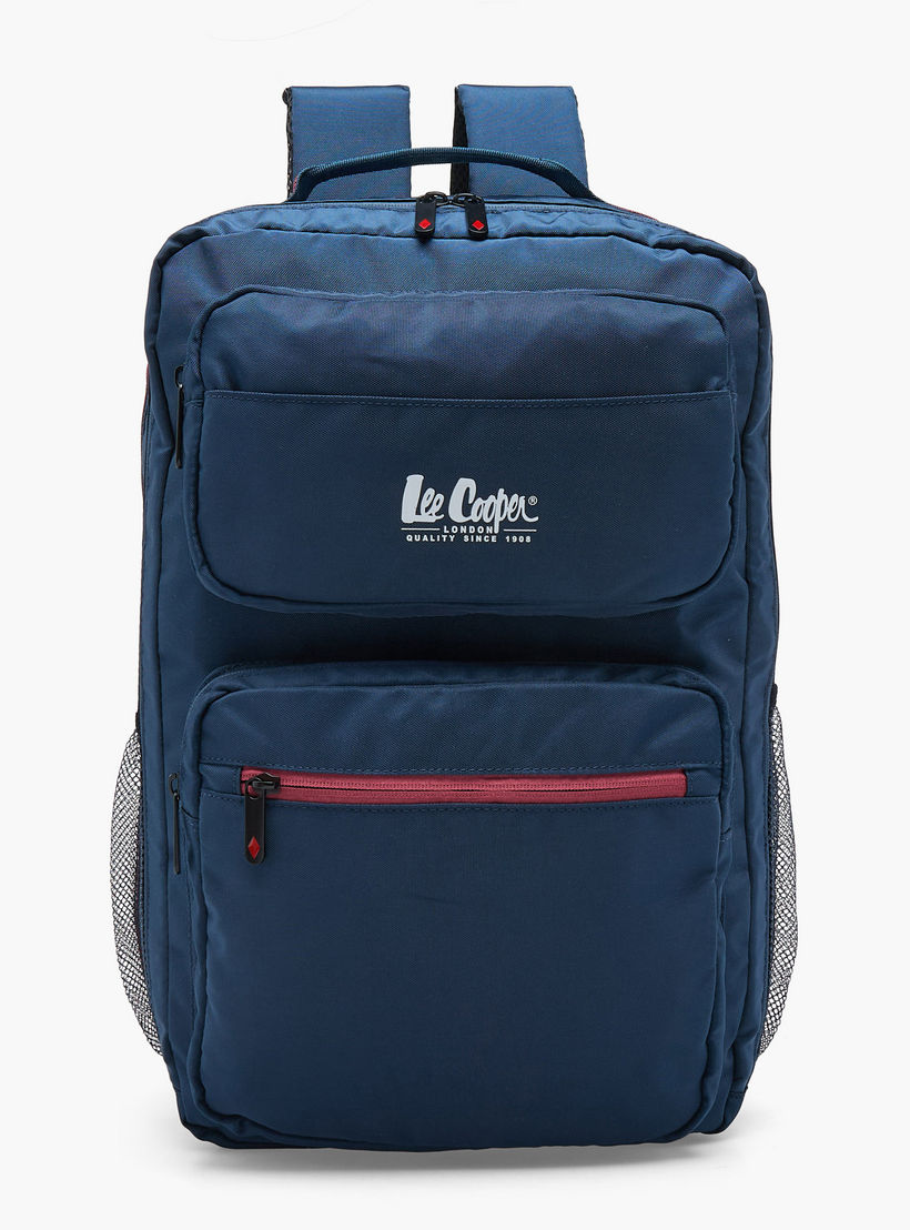 Lee Cooper Logo Print 3-Piece School Backpack for Kids 13+ Years with Lunch Bag and Pouch-school-bagsandbackpacks-backpacks-image-3