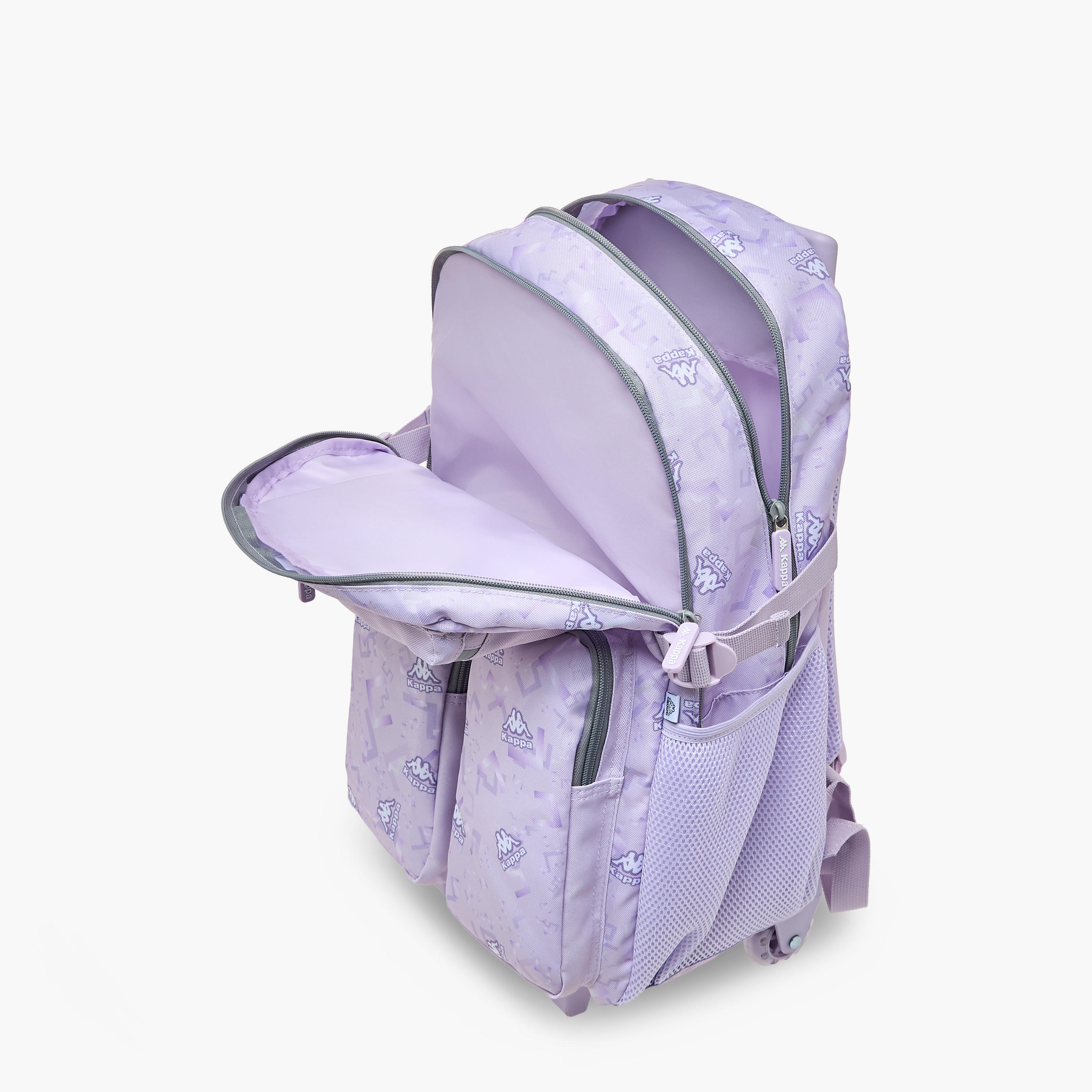 Kappa Logo Print 3-Piece School Trolley Bag Set for Kids 13 Years+ with Lunch Bag and Pencil Pouch-school-bagsandbackpacks-trolleybags-image-4