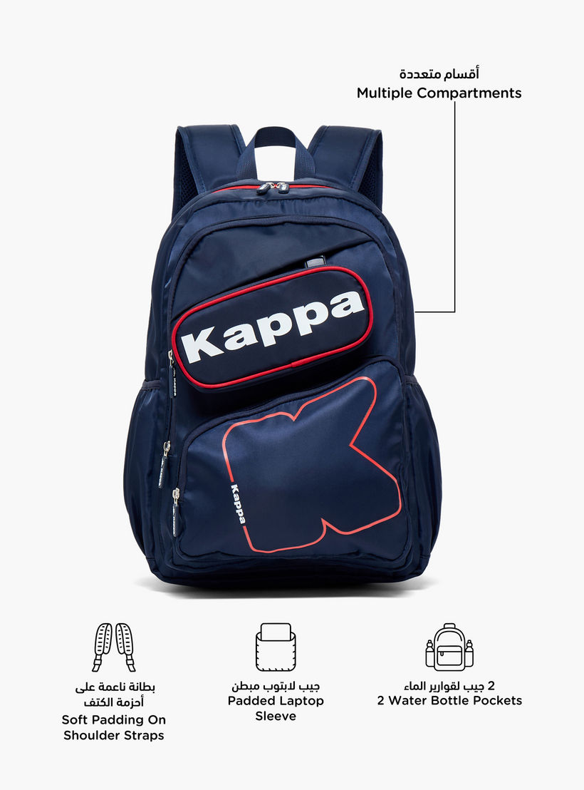 Kappa Logo Print 3-Piece School Backpack Set for Kids 13 Years+ with Lunch Bag and Pencil Pouch-school-bagsandbackpacks-backpacks-image-3