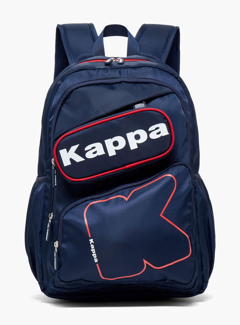 Kappa Logo Print 3-Piece School Backpack Set for Kids 13 Years+ with Lunch Bag and Pencil Pouch-school-bagsandbackpacks-backpacks-image-4