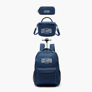 Lee Cooper Printed 3-Piece School Trolley Bag Set for Kids 13 Years+ with Lunch Bag and Pencil Pouch-school-image-1