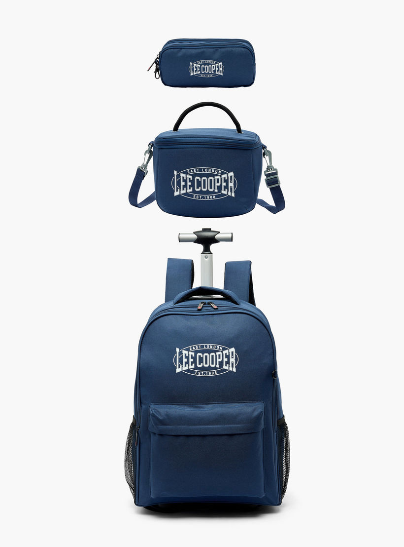 Lee Cooper Printed 3-Piece School Trolley Bag Set for Kids 13 Years+ with Lunch Bag and Pencil Pouch-school-bagsandbackpacks-backpacks-image-1