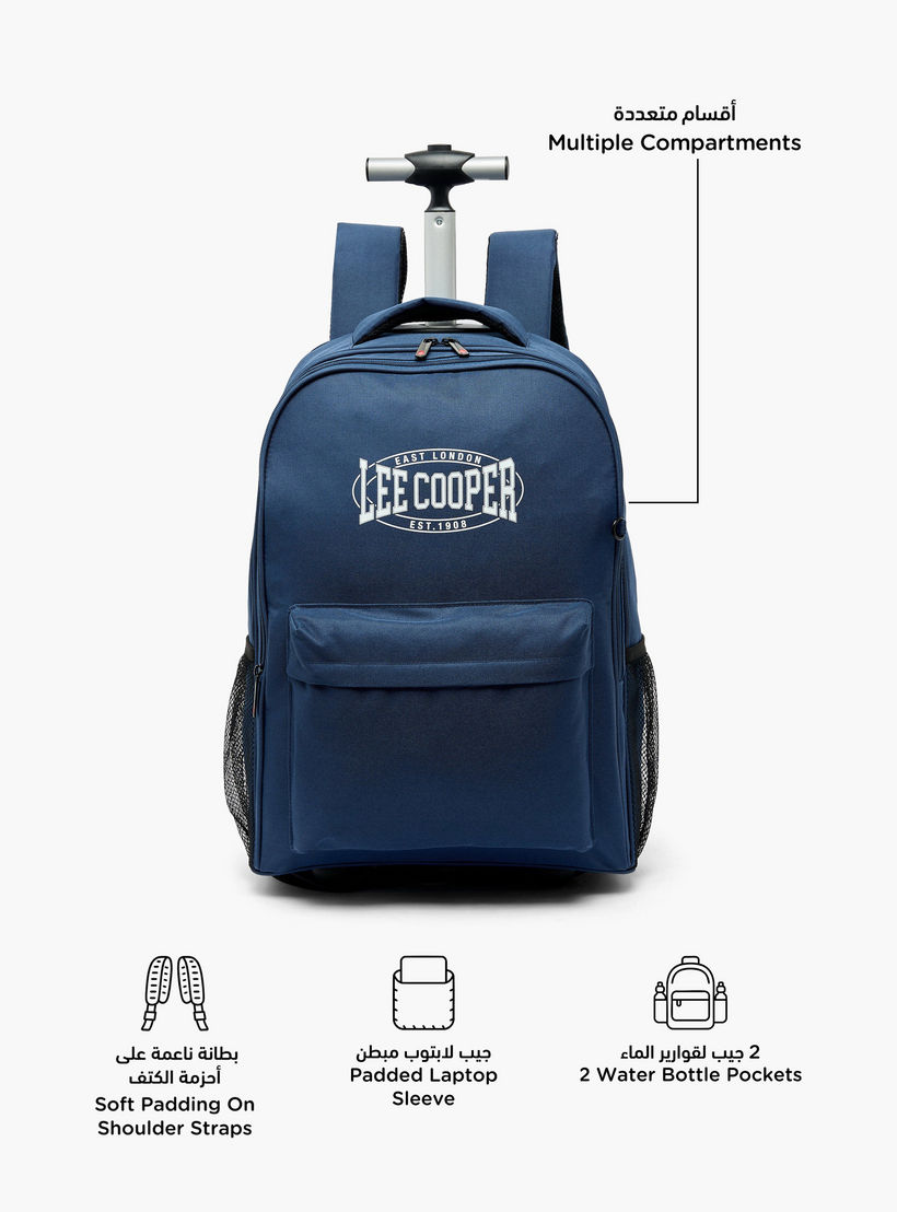 Lee Cooper Printed 3-Piece School Trolley Bag Set for Kids 13 Years+ with Lunch Bag and Pencil Pouch-school-bagsandbackpacks-backpacks-image-2