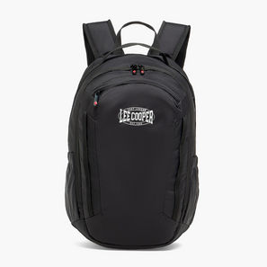 Lee Cooper Logo Print School Backpack for Kids 13 Years+ with Padded Shoulder Straps-school-image-1