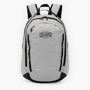 Lee Cooper Logo Print School Backpack for Kids 13 Years+ with Padded Shoulder Straps-school-image-1