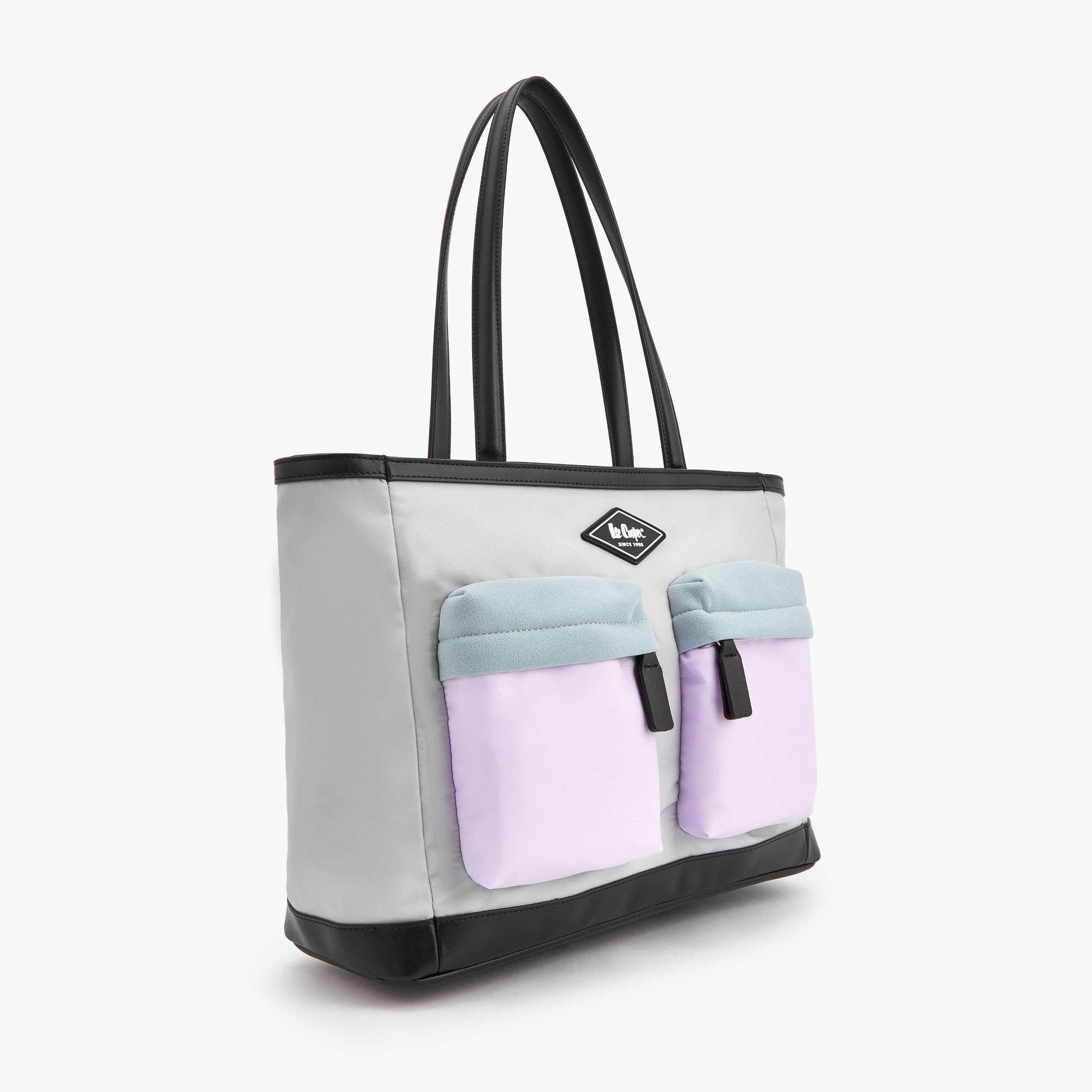 Lee Cooper Colourblock Tote Bag with Zip Closure-women-bagsandwallets-handbags-image-2