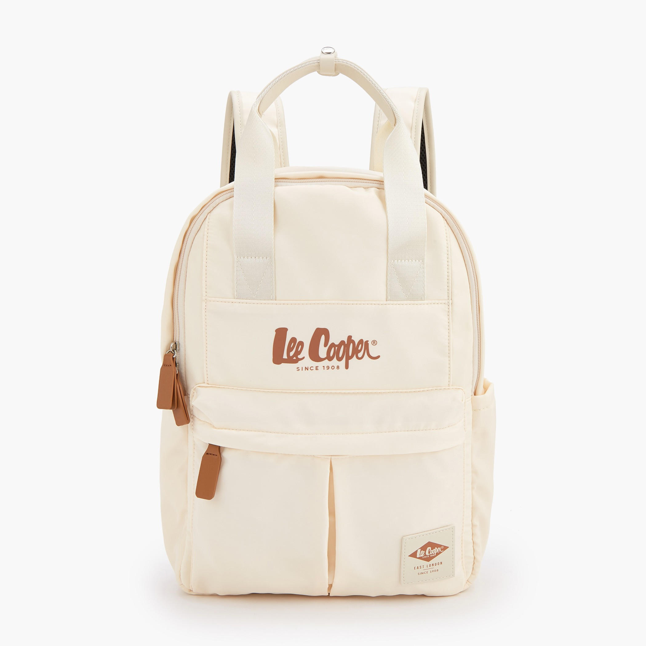 Lee Cooper Logo Print Backpack with Adjustable Shoulder Straps-women-bagsandwallets-backpacks-image-1