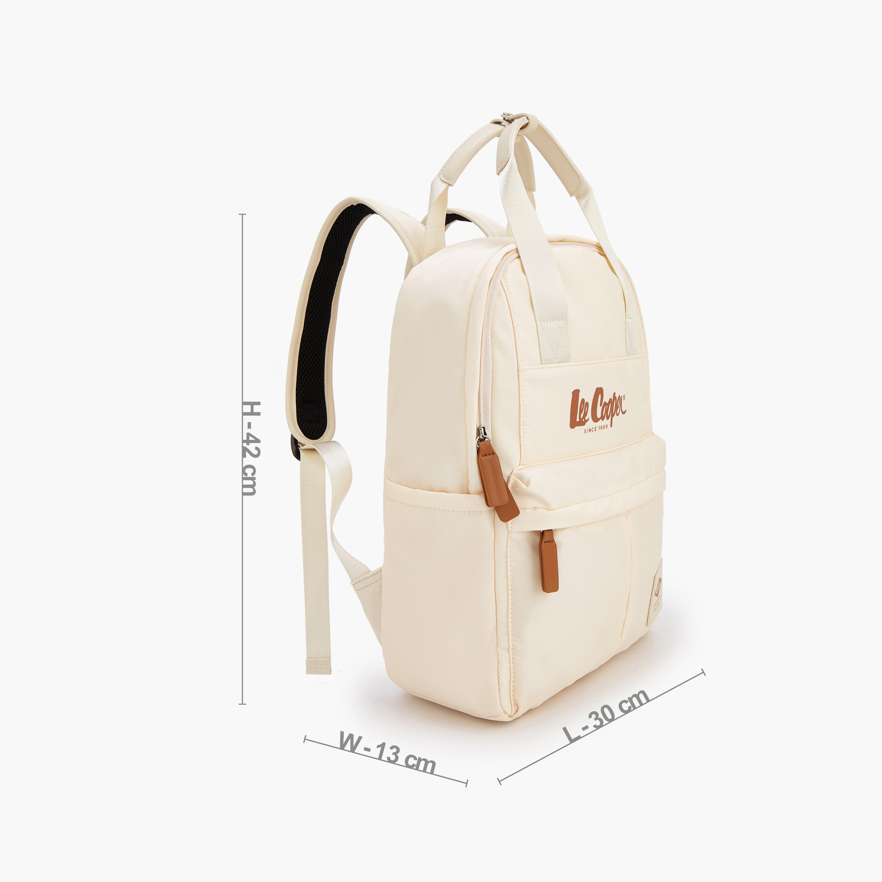 Lee Cooper Logo Print Backpack with Adjustable Shoulder Straps-women-bagsandwallets-backpacks-image-5