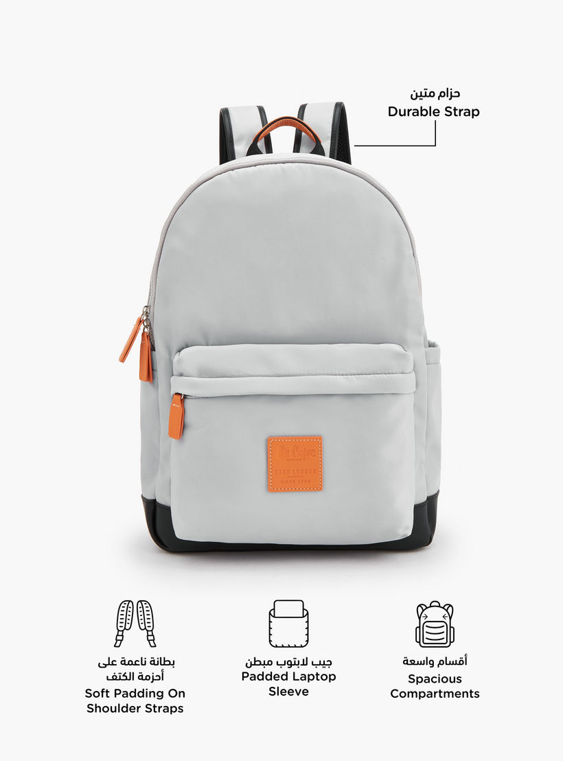 Lee Cooper Logo Applique Backpack with Zip Closure-school-bagsandbackpacks-backpacks-image-2