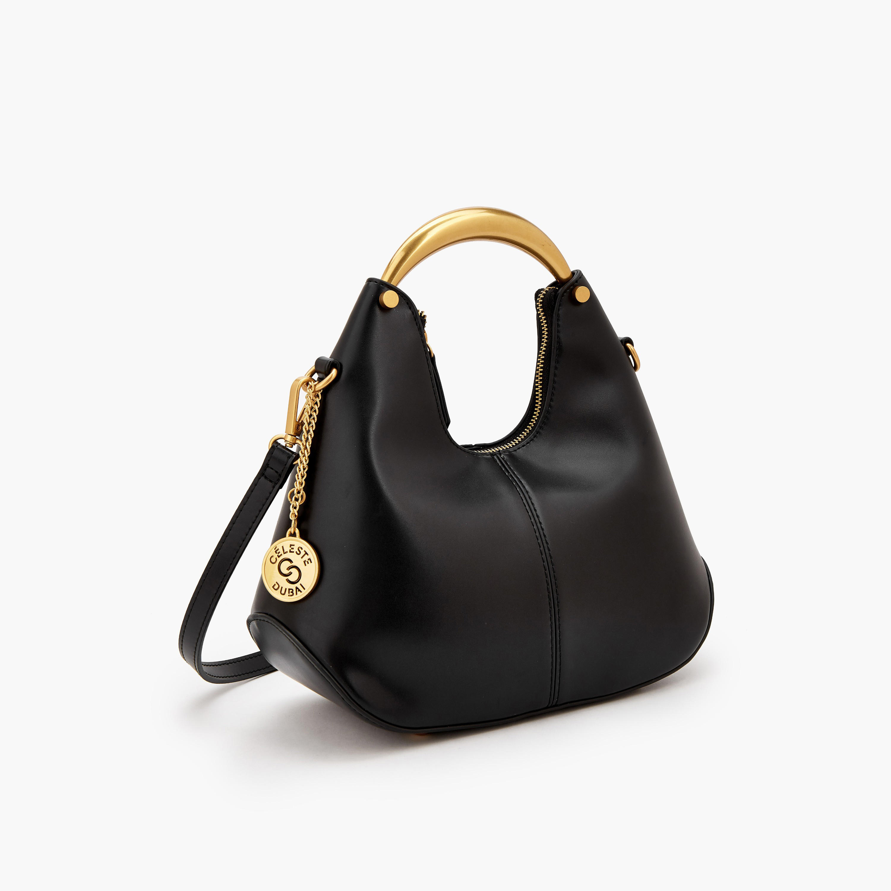 شنطة هوبو سادة بحزام كتف قابل للتعديل من سيليست-women-bagsandwallets-handbags-image-3