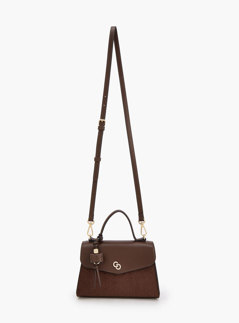 Celeste Monogram Embossed Satchel Bag with Detachable Strap-women-bagsandwallets-handbags-image-2