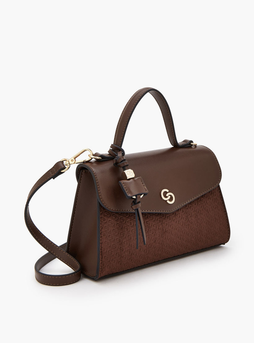 Celeste Monogram Embossed Satchel Bag with Detachable Strap-women-bagsandwallets-handbags-image-3