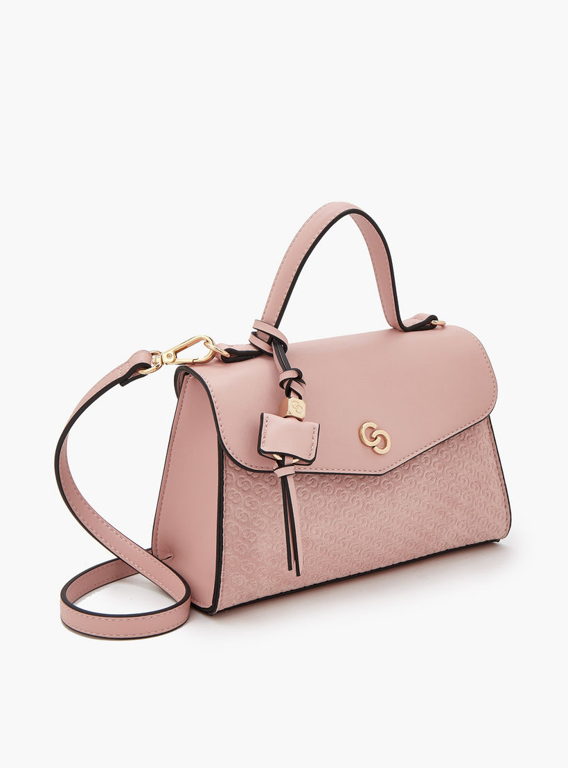 شنطة ساتشيل بنقوش مونوجرام وحزام قابل للفصل من سيليست-women-bagsandwallets-handbags-image-3