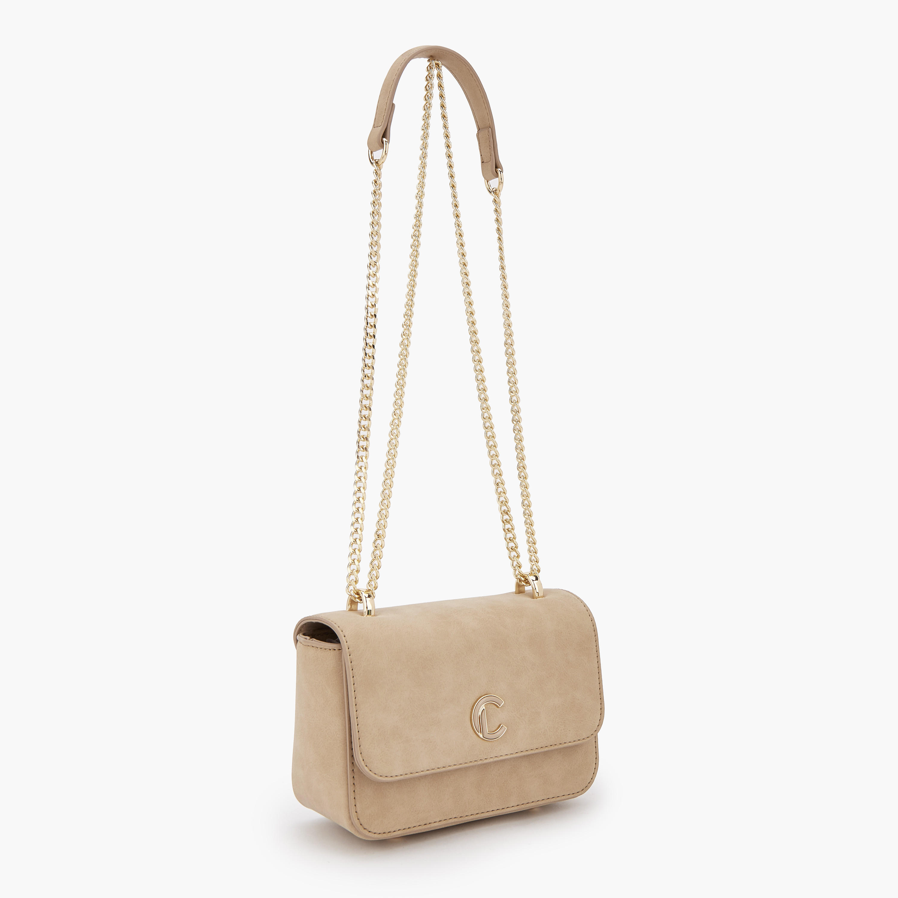 Le Confort Textured Crossbody Bag with Flap Closure-women-bagsandwallets-handbags-image-3