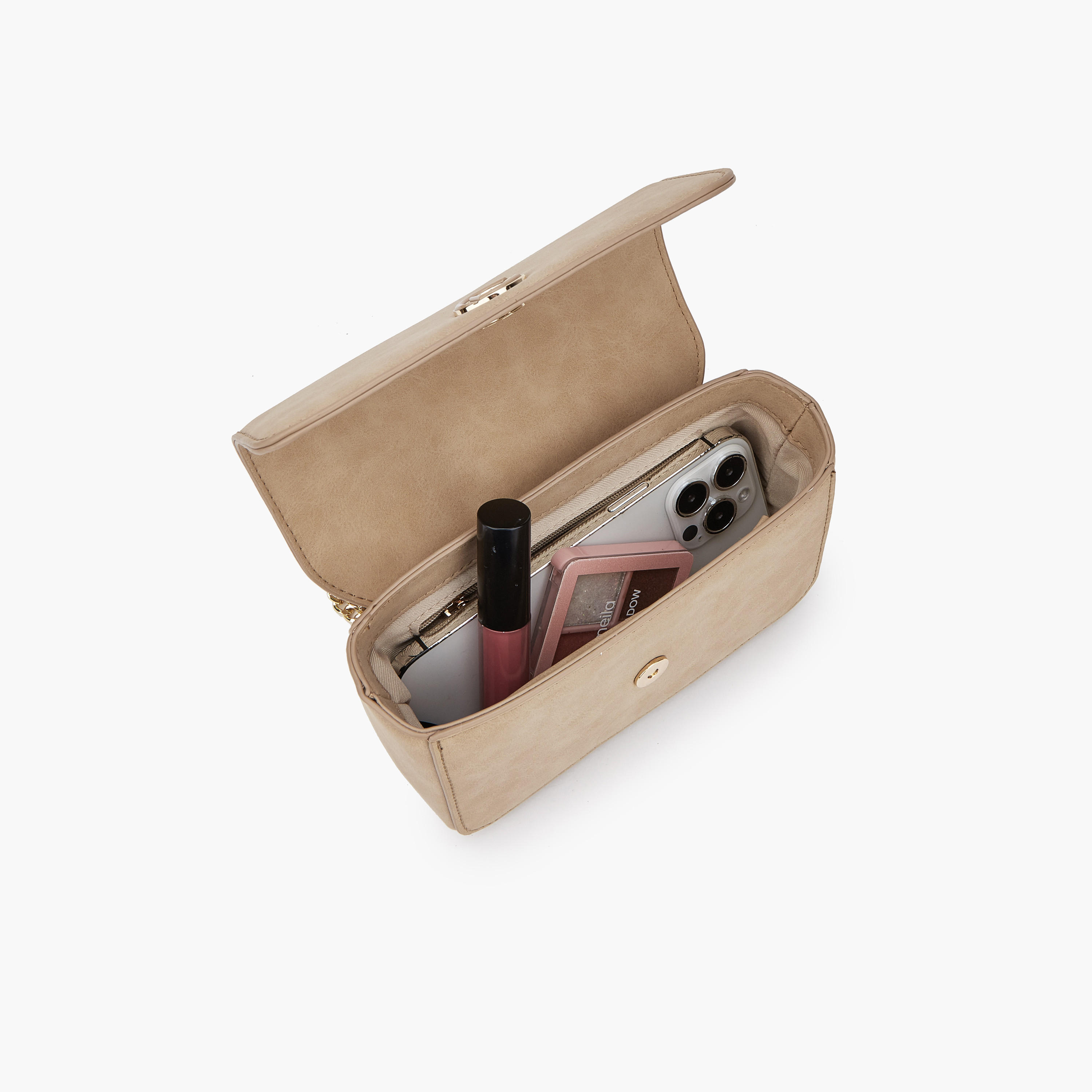 Le Confort Textured Crossbody Bag with Flap Closure-women-bagsandwallets-handbags-image-7