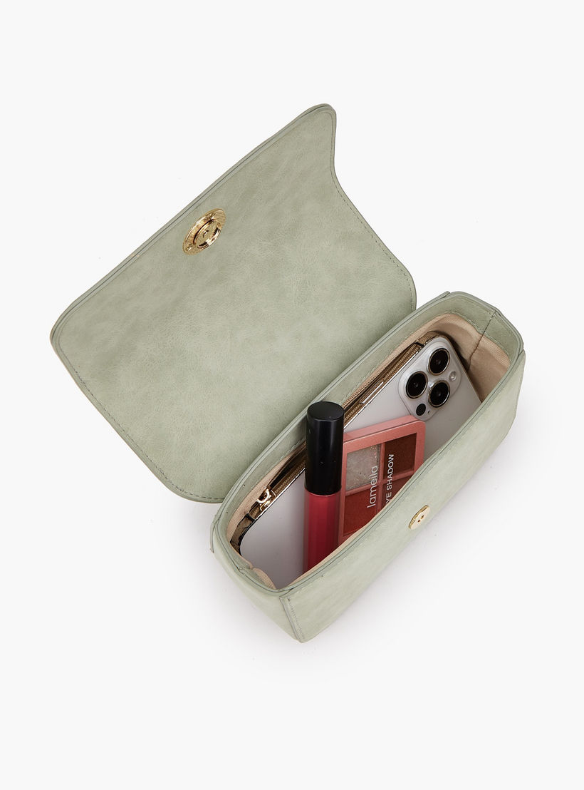 Le Confort Textured Crossbody Bag with Flap Closure-women-bagsandwallets-handbags-image-7