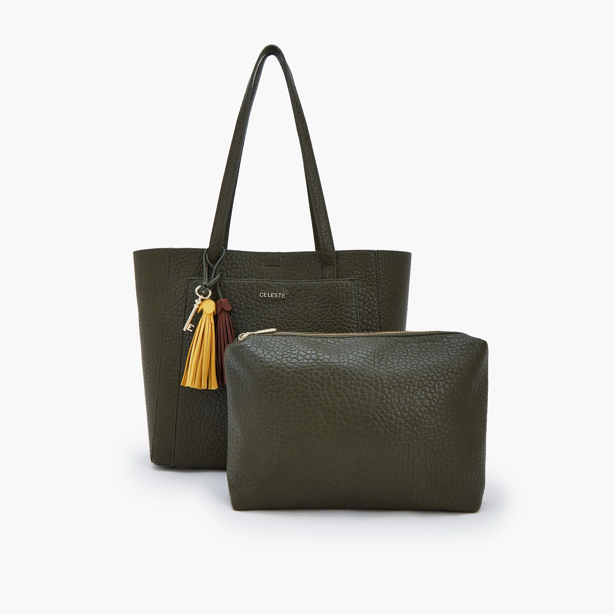 Celeste Textured Tote Bag with Pouch-women-bagsandwallets-handbags-image-1