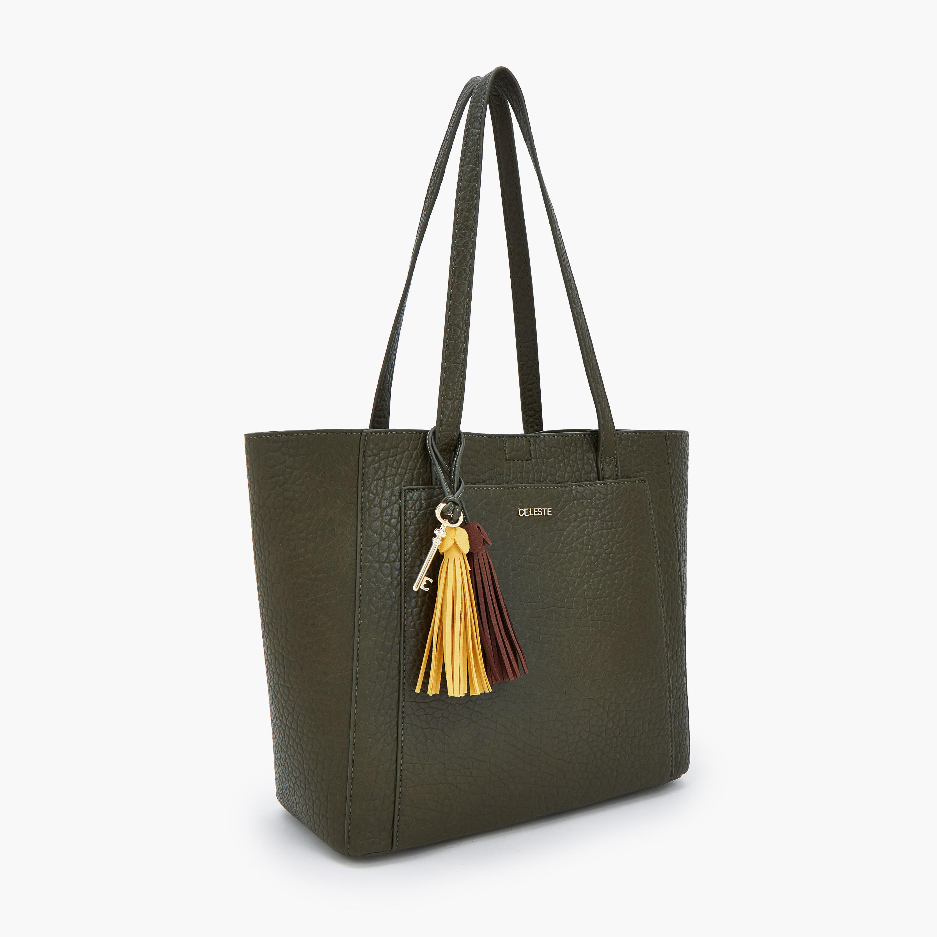 Celeste Textured Tote Bag with Pouch-women-bagsandwallets-handbags-image-4