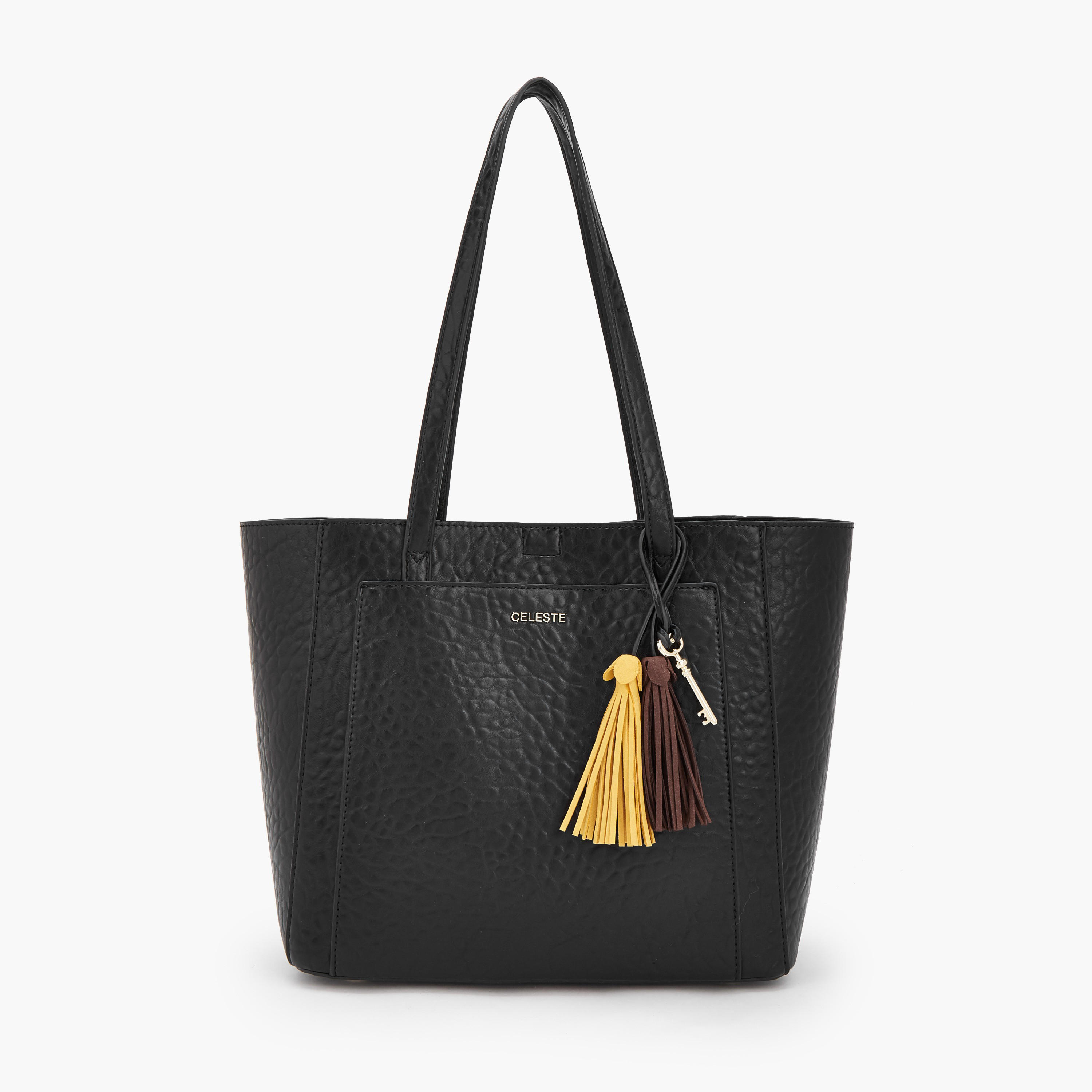 Celeste Textured Tote Bag with Pouch-women-bagsandwallets-handbags-image-2
