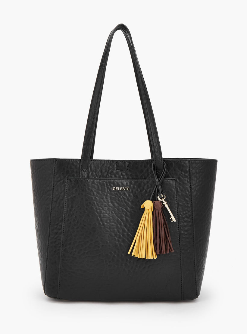 Celeste Textured Tote Bag with Pouch-women-bagsandwallets-handbags-image-2
