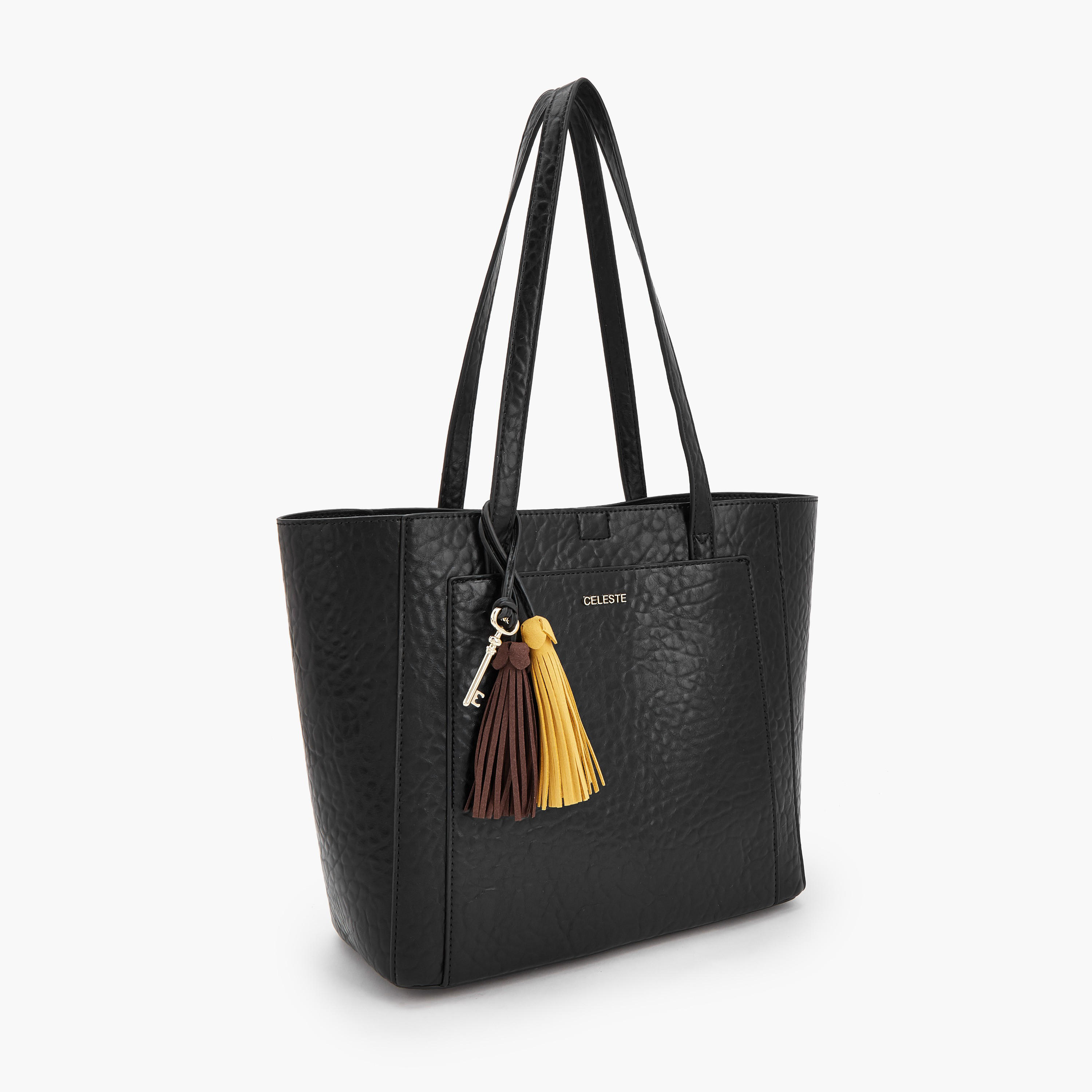 Celeste Textured Tote Bag with Pouch-women-bagsandwallets-handbags-image-4