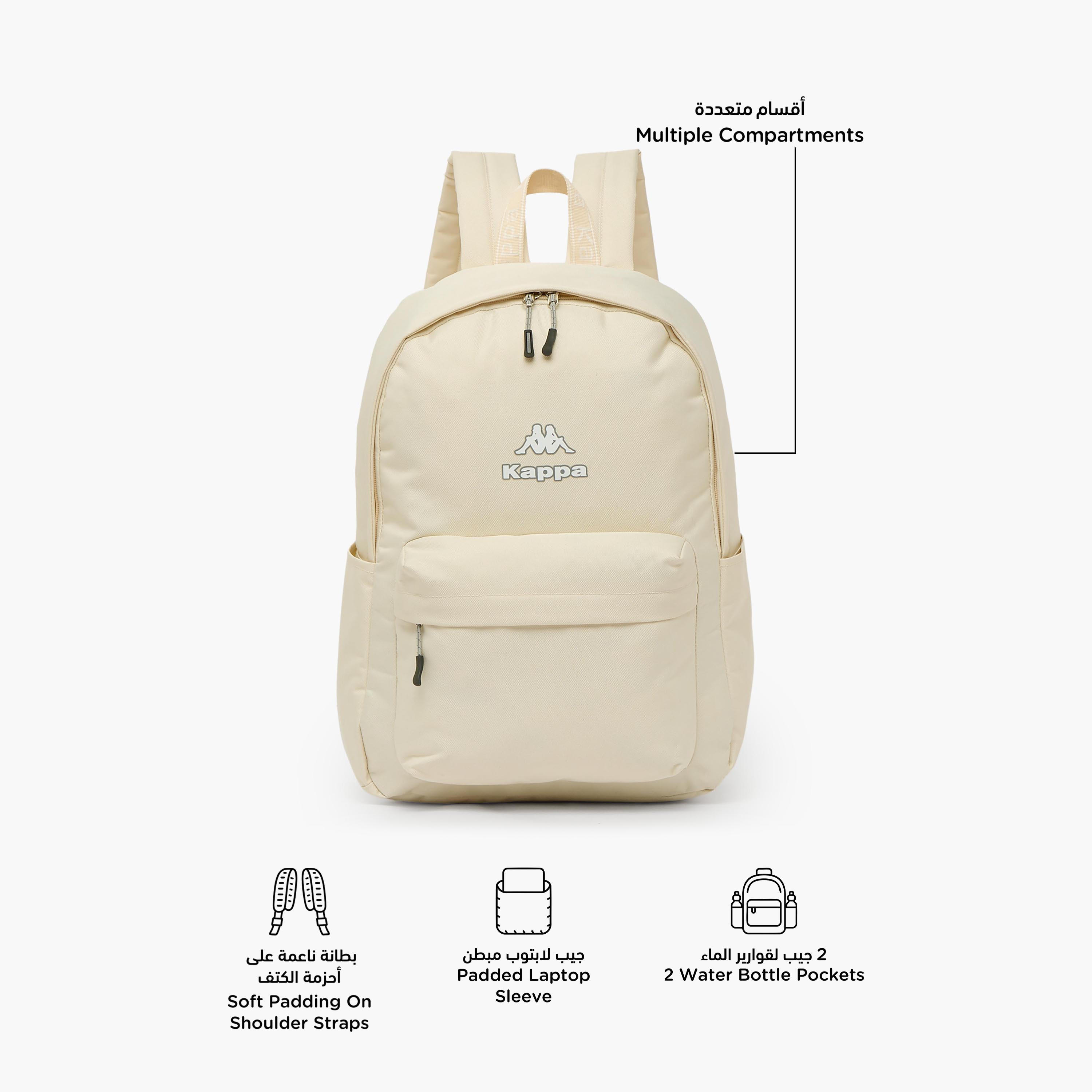 Kappa Logo Print Backpack for Kids 8-13 Years with Adjustable Straps-boys-accessories-bagsandbackpacks-image-2