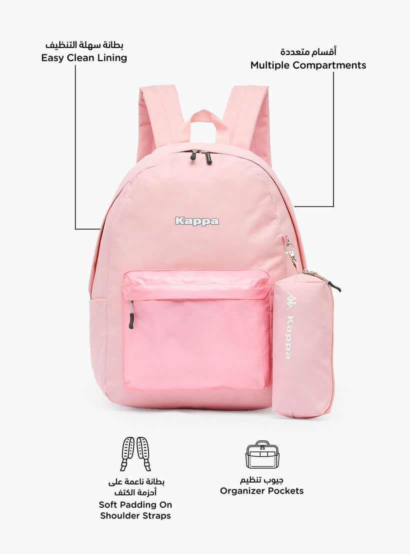 Kappa Solid School Backpack for Girls 8-13 Years with Pencil Pouch - 17 inches-school-bagsandbackpacks-backpacks-image-2