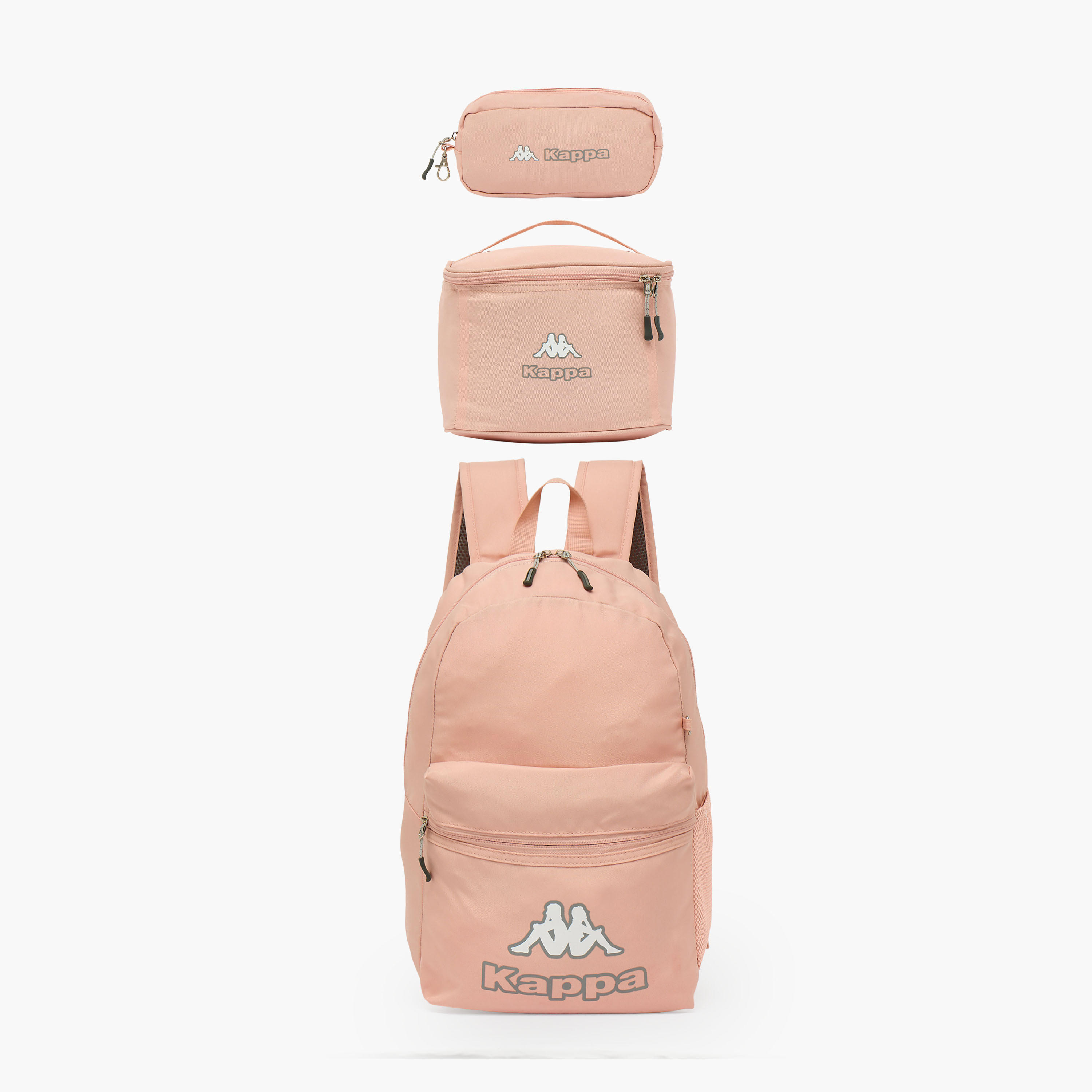 Kappa Logo Print 3-Piece School Backpack Set for Kids 8-13 Years with Pencil Pouch and Lunch Bag-school-bagsandbackpacks-backpacks-image-2