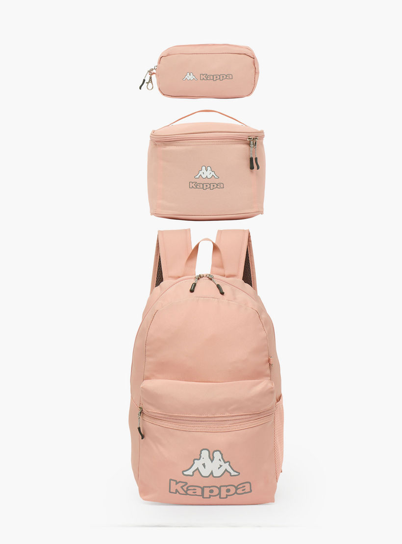 Kappa Logo Print 3-Piece School Backpack Set for Kids 8-13 Years with Pencil Pouch and Lunch Bag-school-bagsandbackpacks-backpacks-image-2