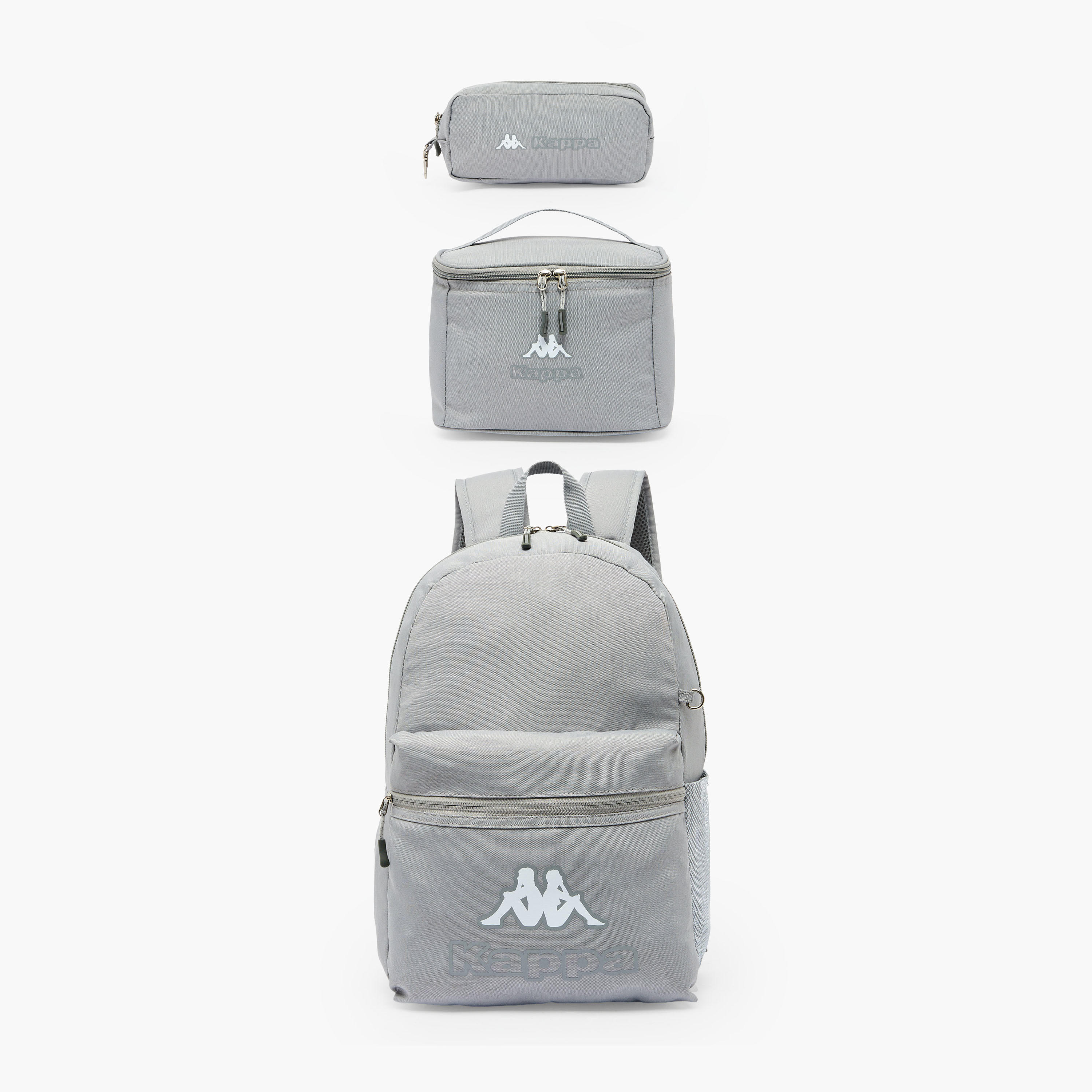 Kappa Logo Print 3-Piece School Backpack Set for Kids 8-13 Years with Pencil Pouch and Lunch Bag-school-bagsandbackpacks-backpacks-image-2