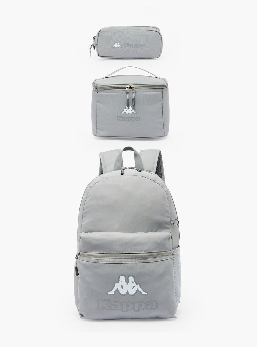 Kappa Logo Print 3-Piece School Backpack Set for Kids 8-13 Years with Pencil Pouch and Lunch Bag-school-bagsandbackpacks-backpacks-image-2