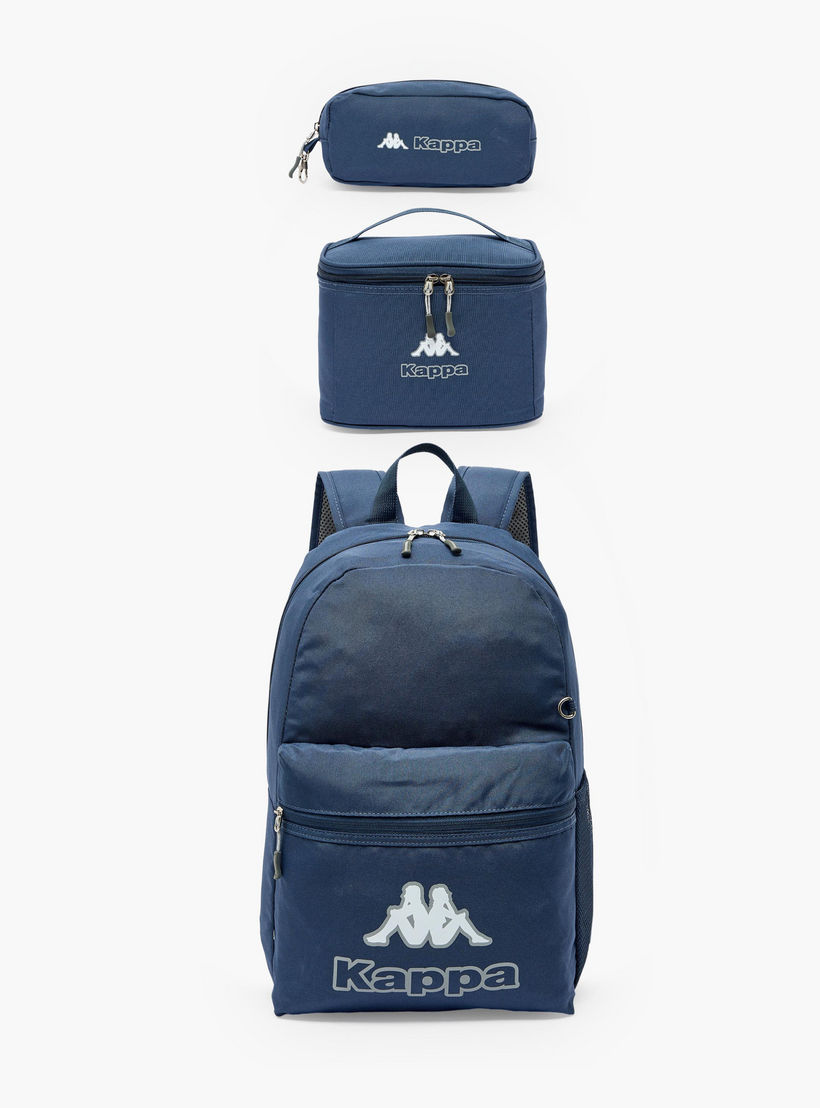 Kappa Logo Print 3-Piece School Backpack Set for Kids 8-13 Years with Pencil Pouch and Lunch Bag-school-bagsandbackpacks-backpacks-image-2