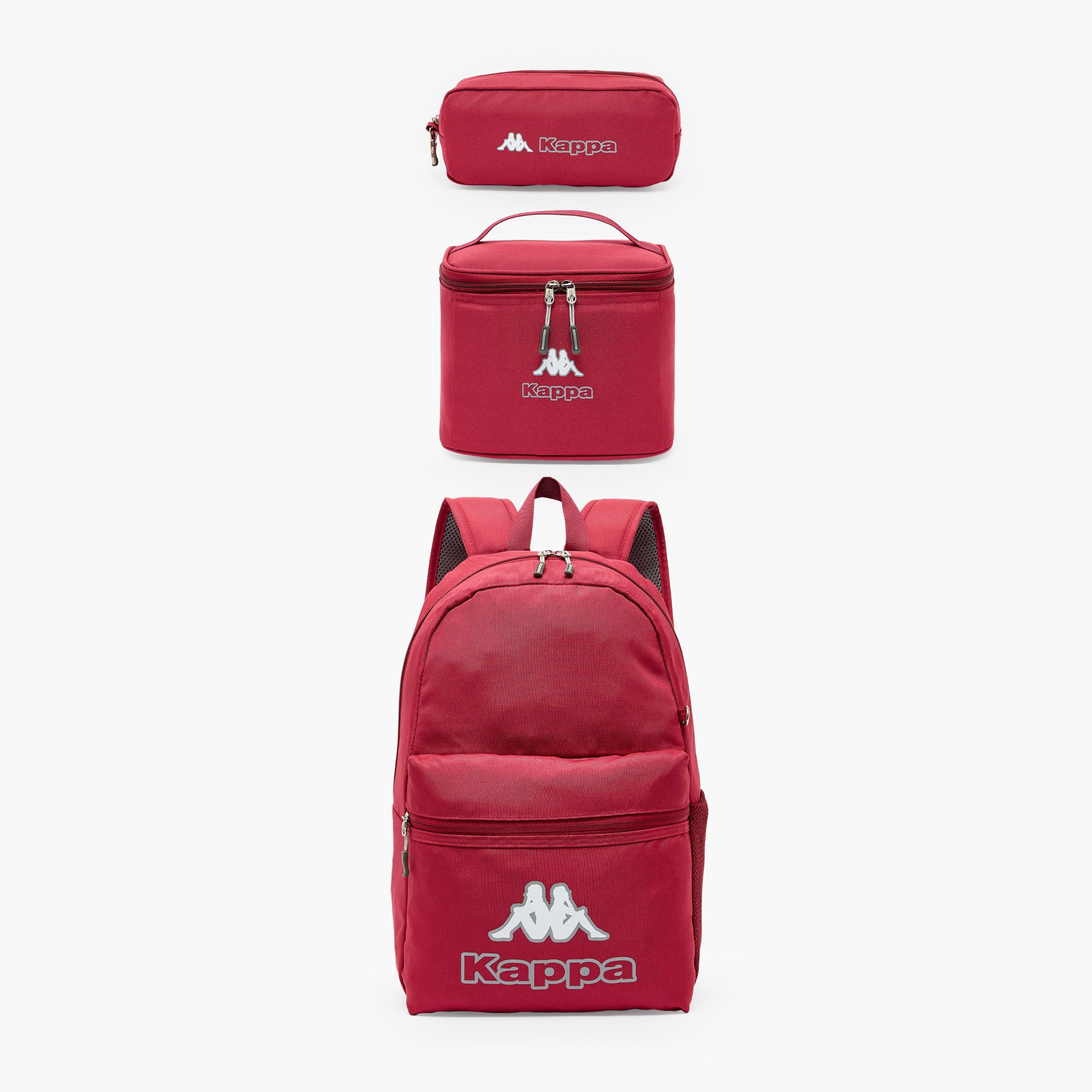 Kappa Logo Print 3-Piece School Backpack Set for Kids 8-13 Years with Pencil Pouch and Lunch Bag-school-bagsandbackpacks-backpacks-image-2