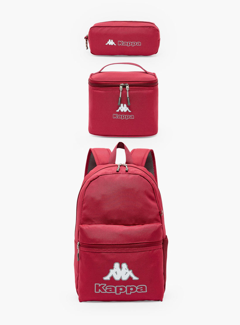 Kappa Logo Print 3-Piece School Backpack Set for Kids 8-13 Years with Pencil Pouch and Lunch Bag-school-bagsandbackpacks-backpacks-image-2
