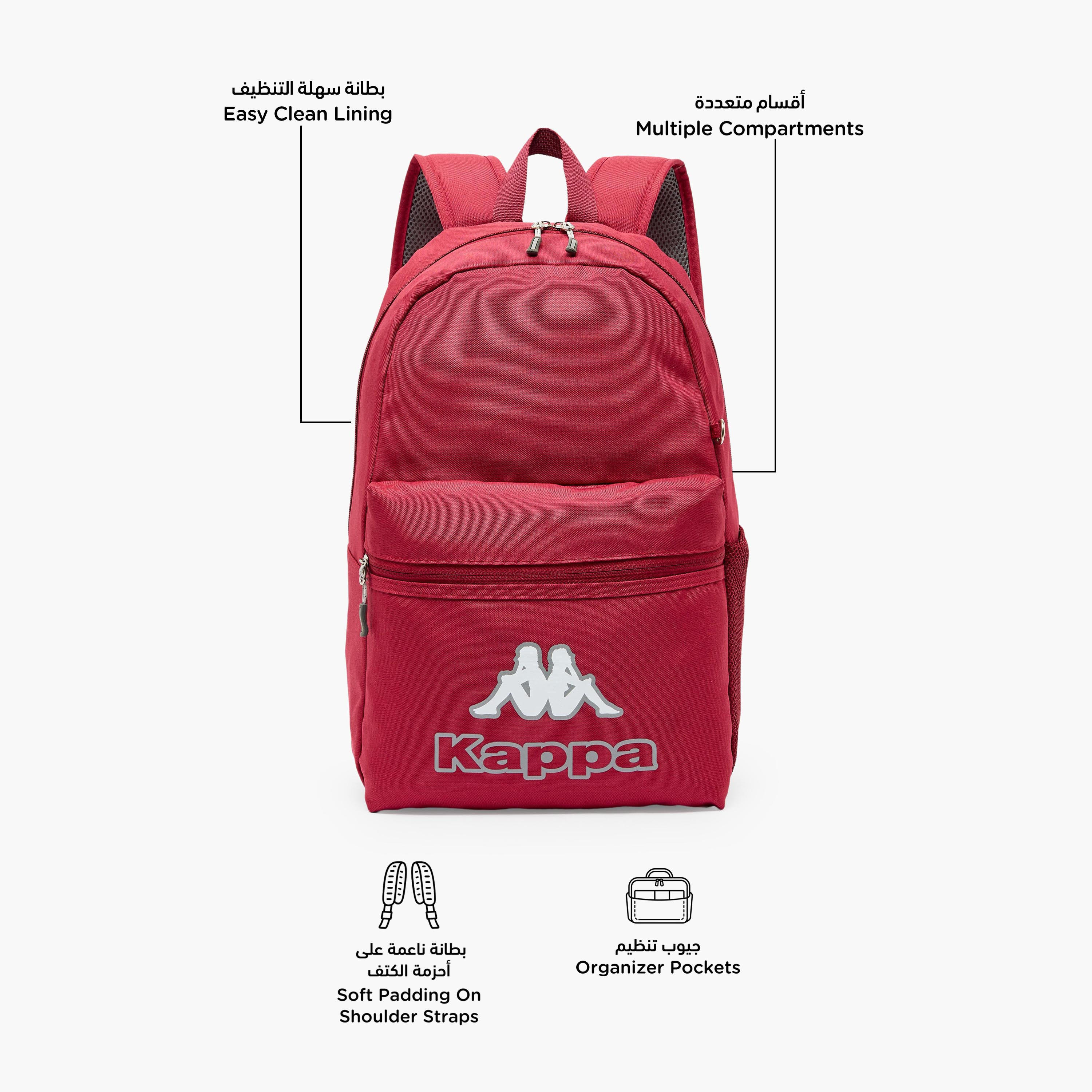 Kappa Logo Print 3-Piece School Backpack Set for Kids 8-13 Years with Pencil Pouch and Lunch Bag-school-bagsandbackpacks-backpacks-image-3