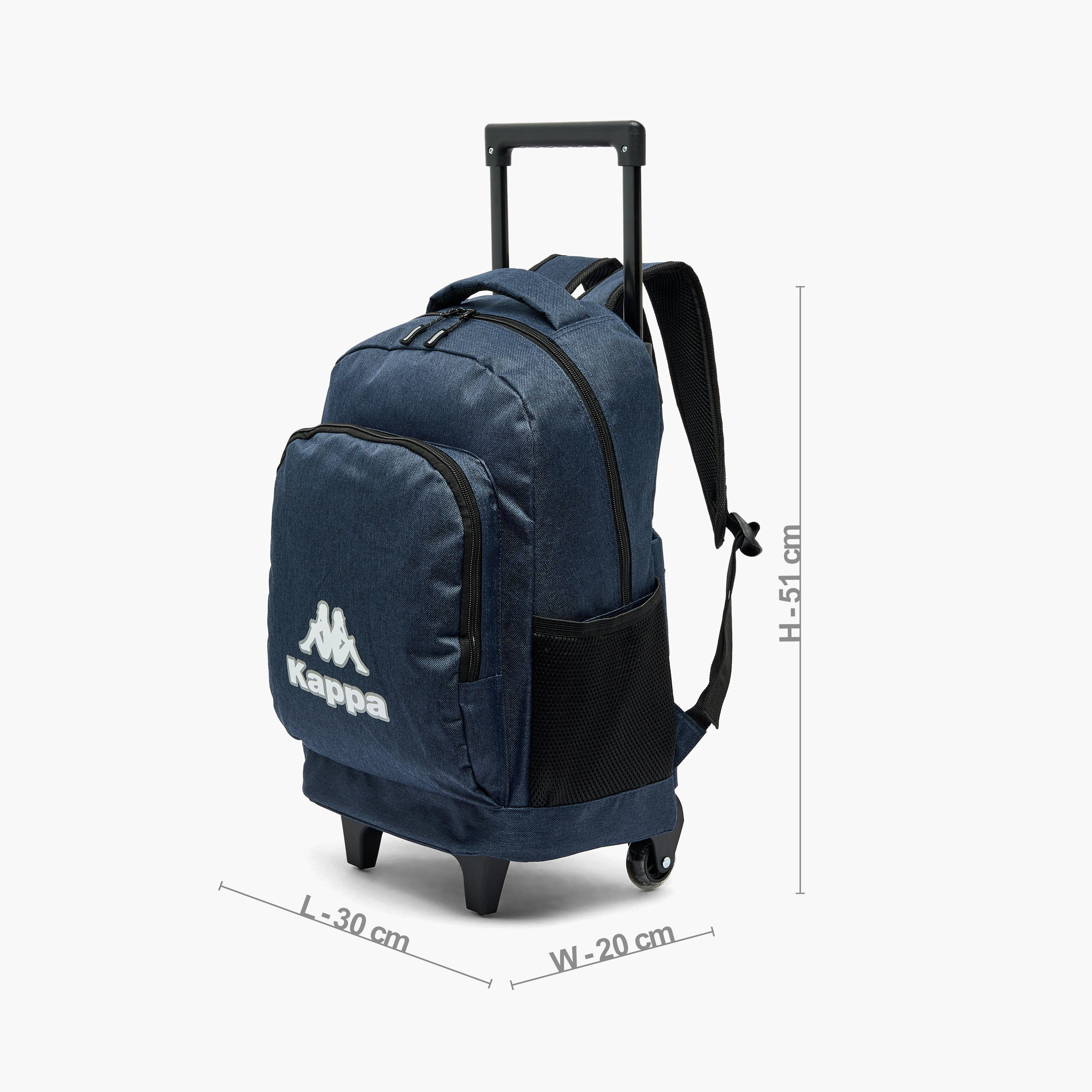 Kappa Logo Print 3-Piece School Trolley Bag Set for Kids 13 Years+ with Lunch Bag and Pencil Pouch-school-bagsandbackpacks-trolleybags-image-9