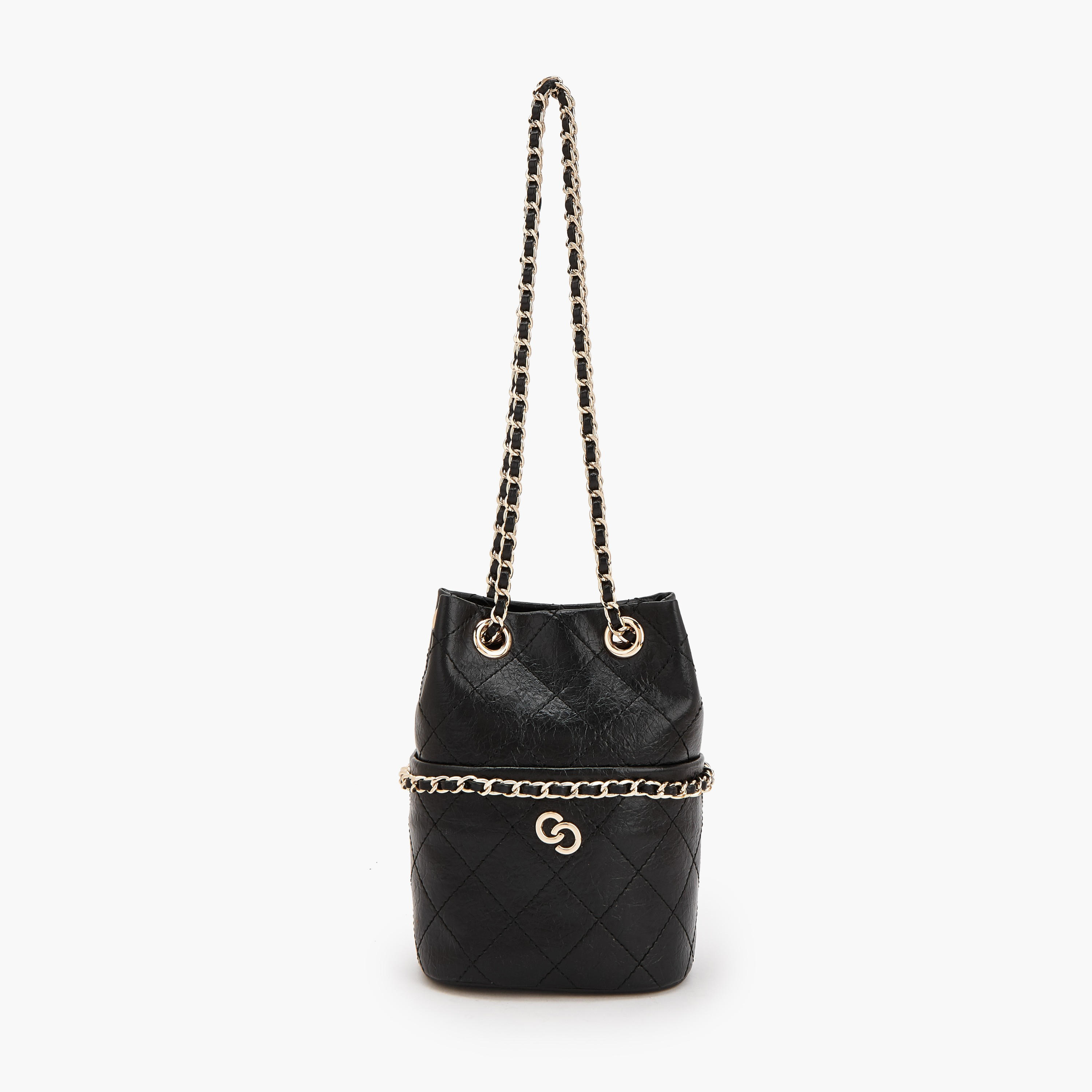 Celeste Quilted Bucket Bag with Chain Strap-women-bagsandwallets-handbags-image-1
