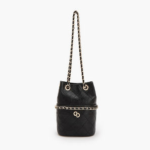 Celeste Quilted Bucket Bag with Chain Strap-women-image-1