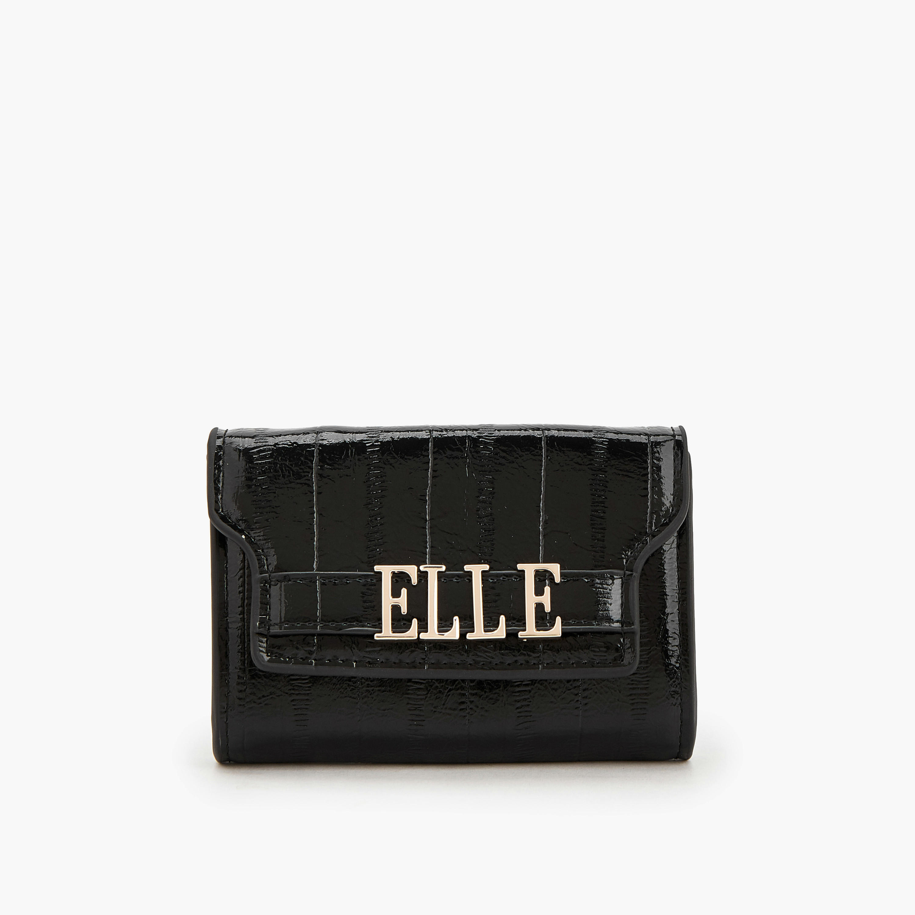 Elle Textured Wallet with Magnetic Snap Closure-women-bagsandwallets-wallets-image-1