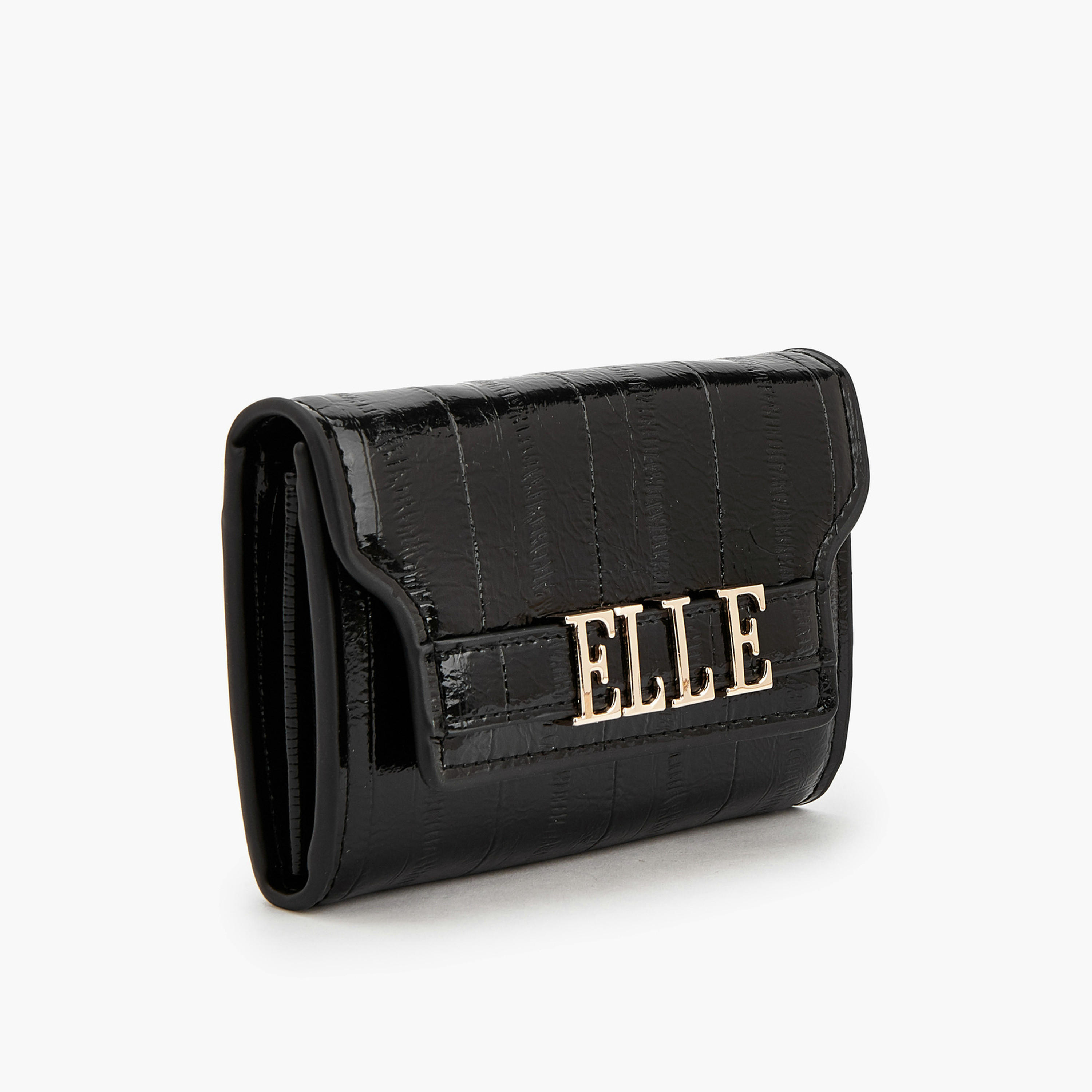 Elle Textured Wallet with Magnetic Snap Closure-women-bagsandwallets-wallets-image-3
