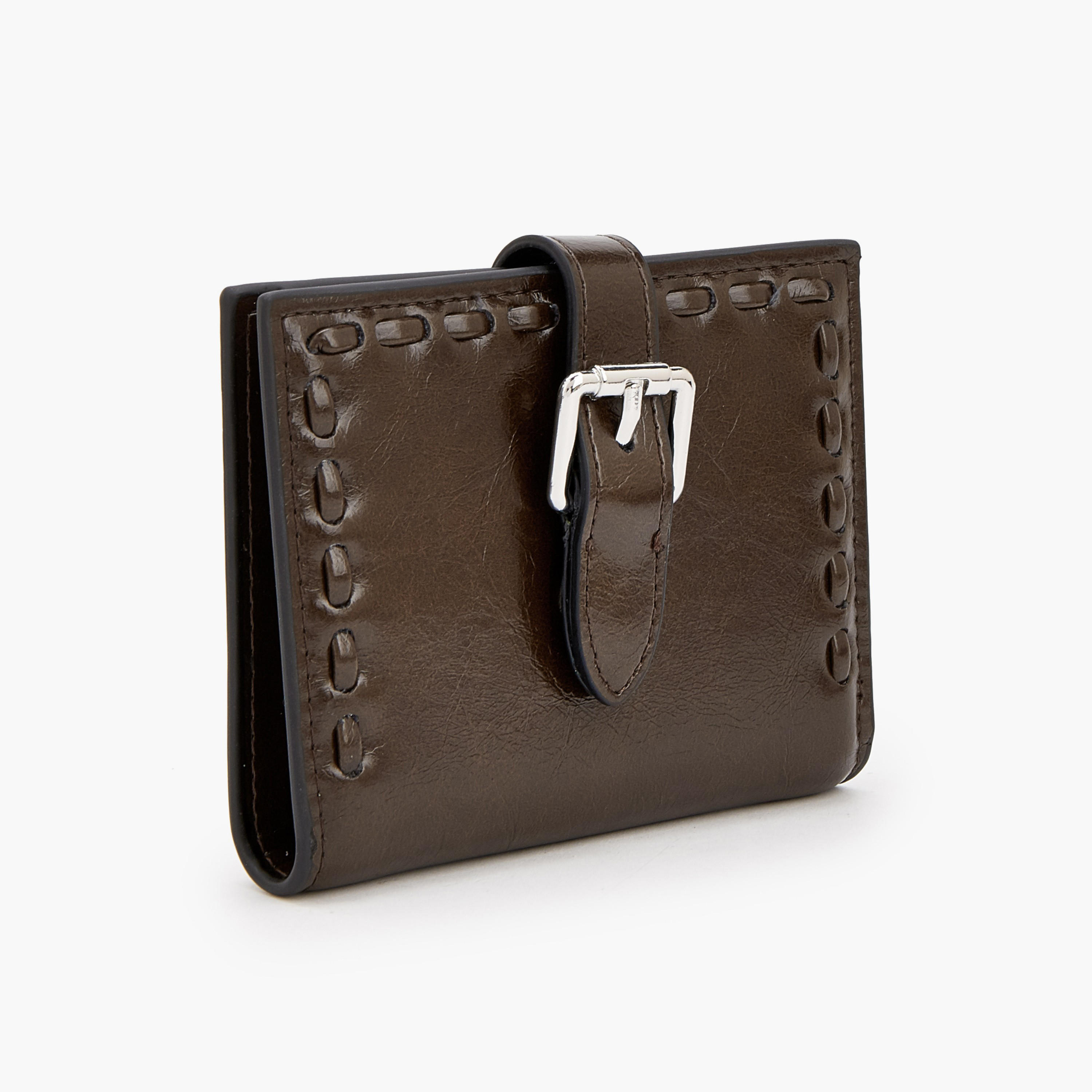 محفظة ثنائية الطي بإبزيم وتفاصيل غرز من سيليست-women-bagsandwallets-wallets-image-3