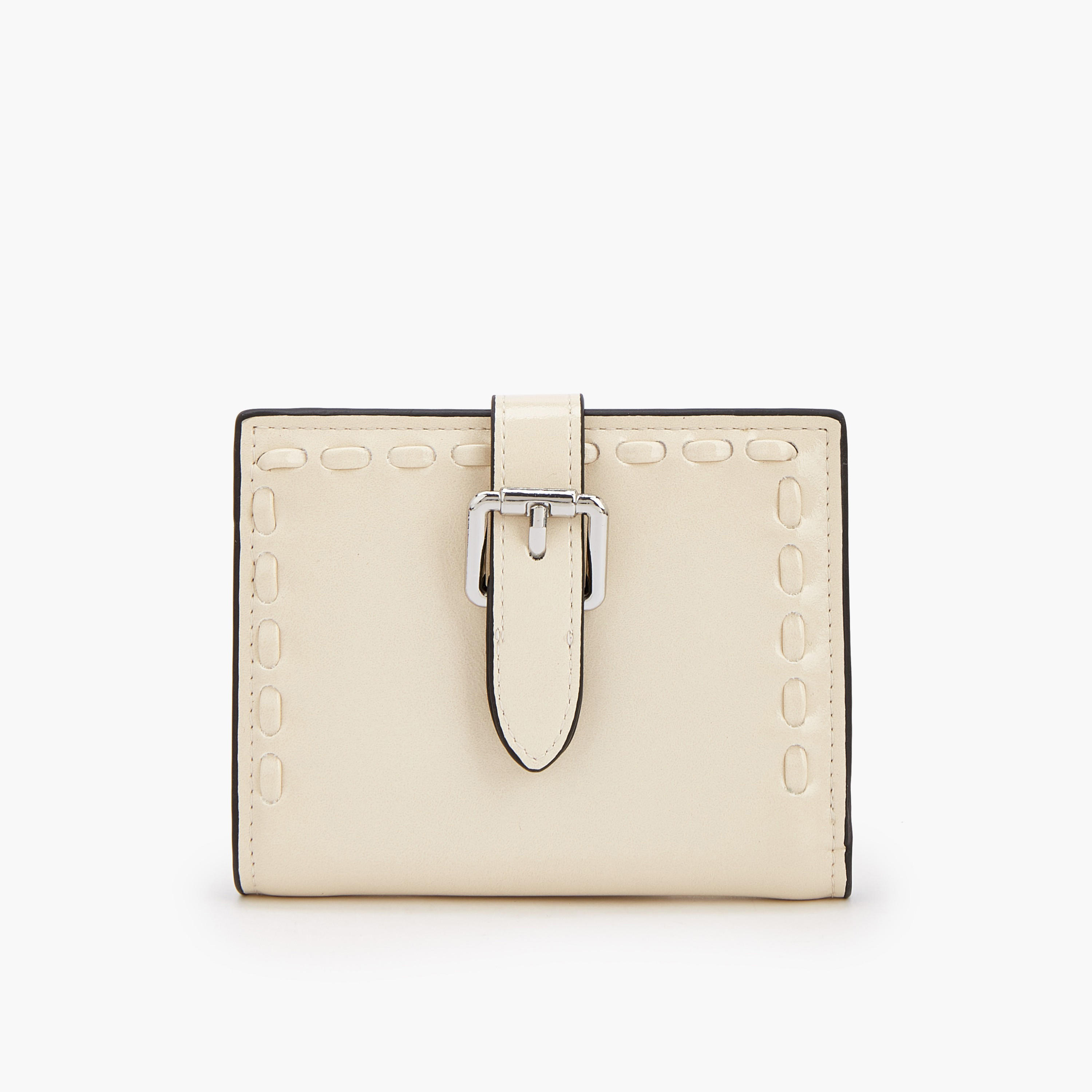 محفظة ثنائية الطي بإبزيم وتفاصيل غرز من سيليست-women-bagsandwallets-wallets-image-1