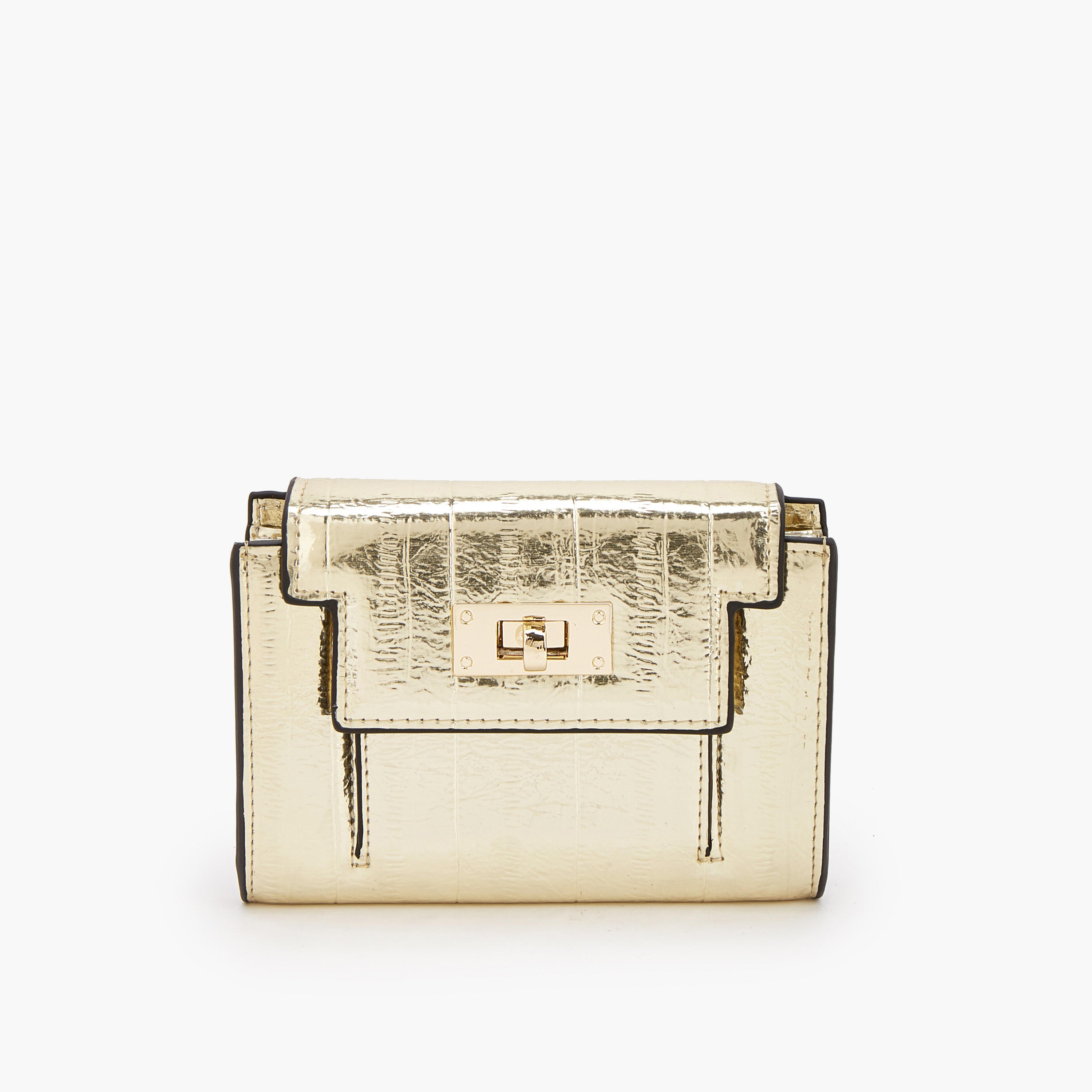 Celeste Metallic Wallet with Twist Lock-women-bagsandwallets-wallets-image-1