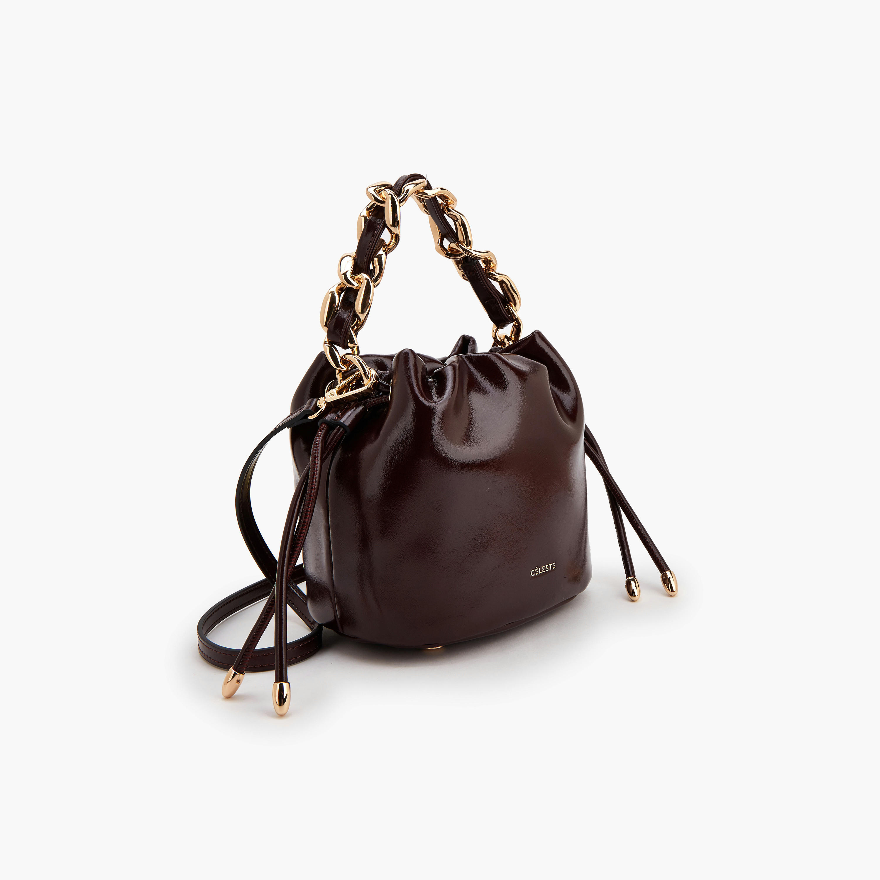 Celeste Drawstring Bucket Bag with Chain Handle-women-bagsandwallets-handbags-image-3