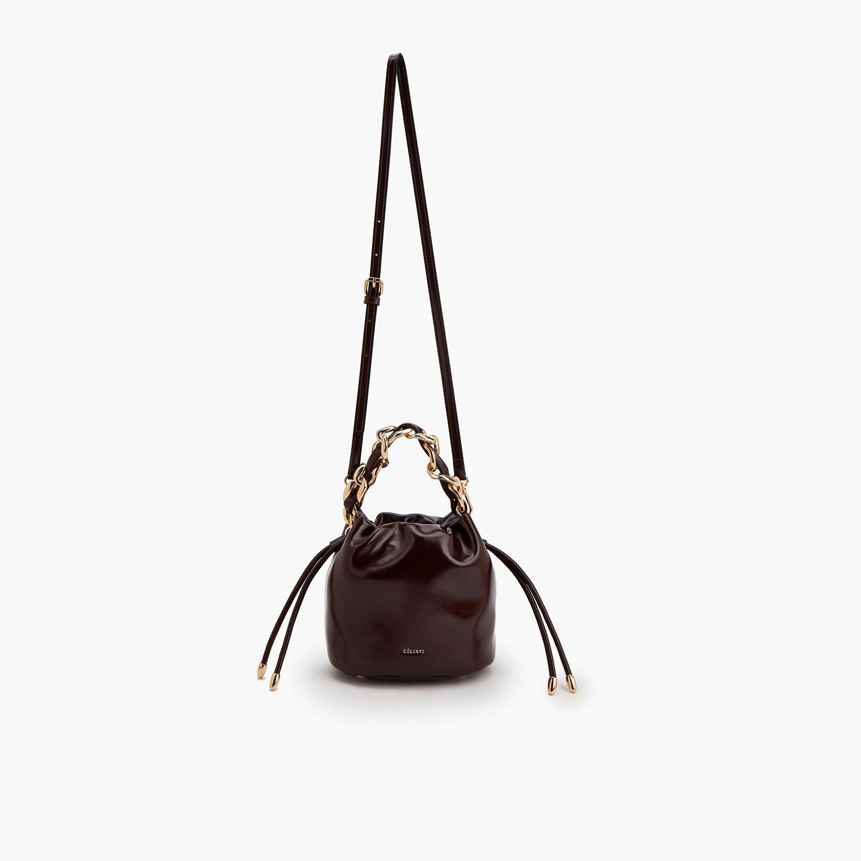 Celeste Drawstring Bucket Bag with Chain Handle-women-bagsandwallets-handbags-image-5